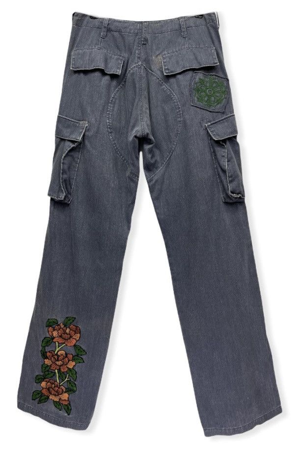 Japanese Brand 🔥Sukajan KU Tiger & Flowers Embroidery Cargo Pants Karakuri Size US 29 - 5 Thumbnail