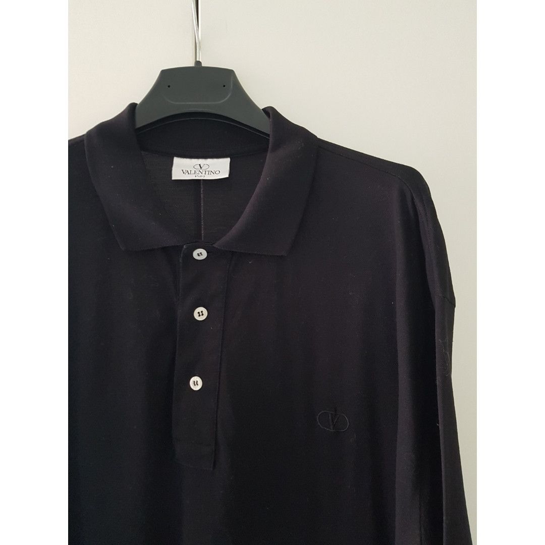 Image of Valentino Vintage Black Polo Shirt, Men's (Size XL)