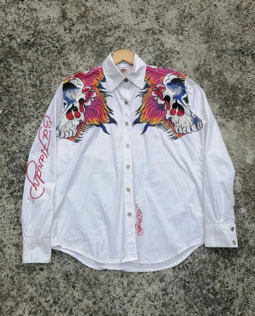 Christian Audigier × Ed Hardy Christian Audigier Ed Hardy Skull Button Longsleeve Size US M / EU 48-50 / 2 - 2 Thumbnail