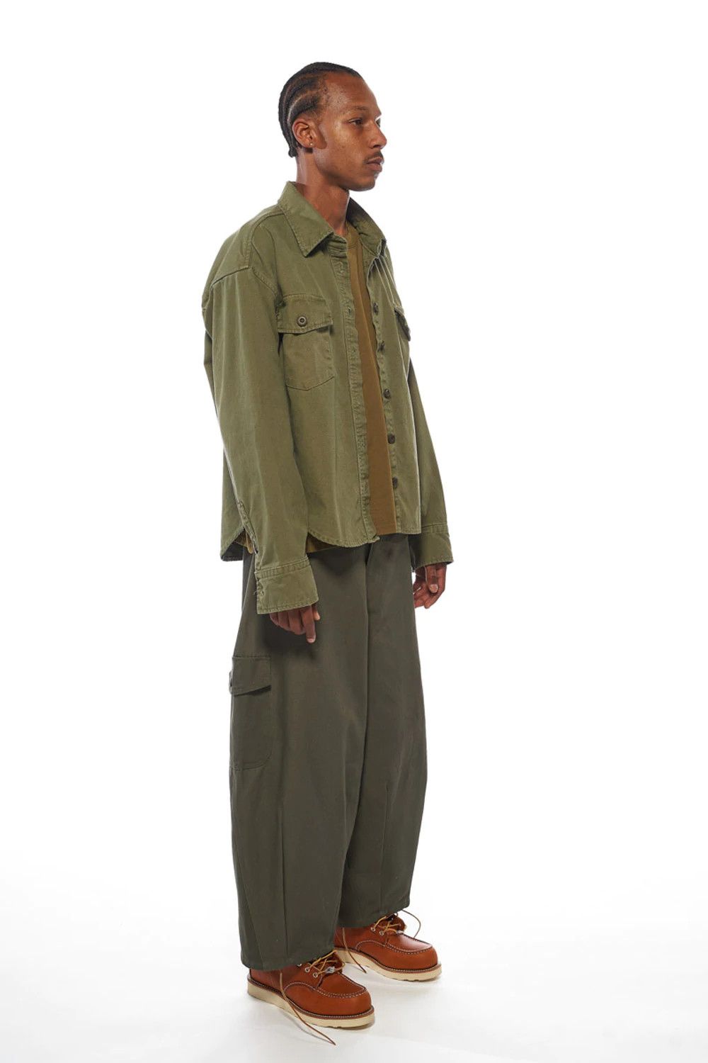 Darryl Brown Military Work Shirt Olive Green