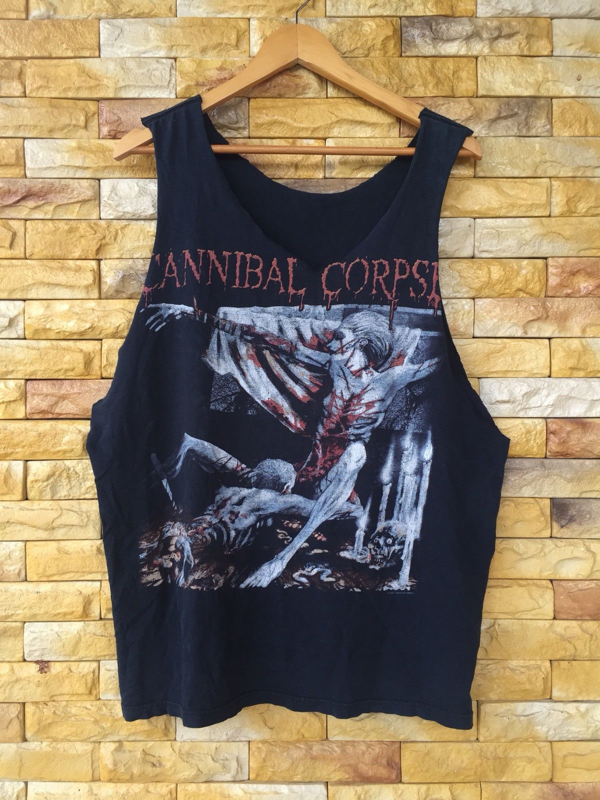 Band Tees Vintage Cannibal Corpse Band Crop Trashed Tshirt Size US L / EU 52-54 / 3 - 1 Thumbnail
