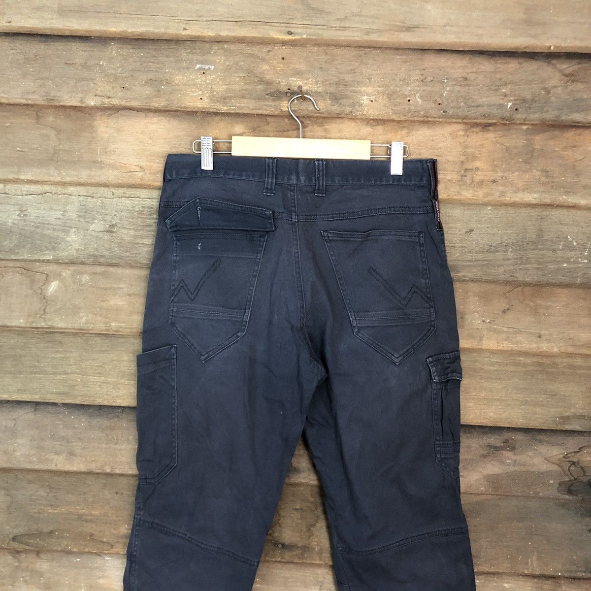 Japanese Brand Jogger Stretch Dark Blue faded utility Cargo Pants #4395 Size US 31 - 10 Thumbnail