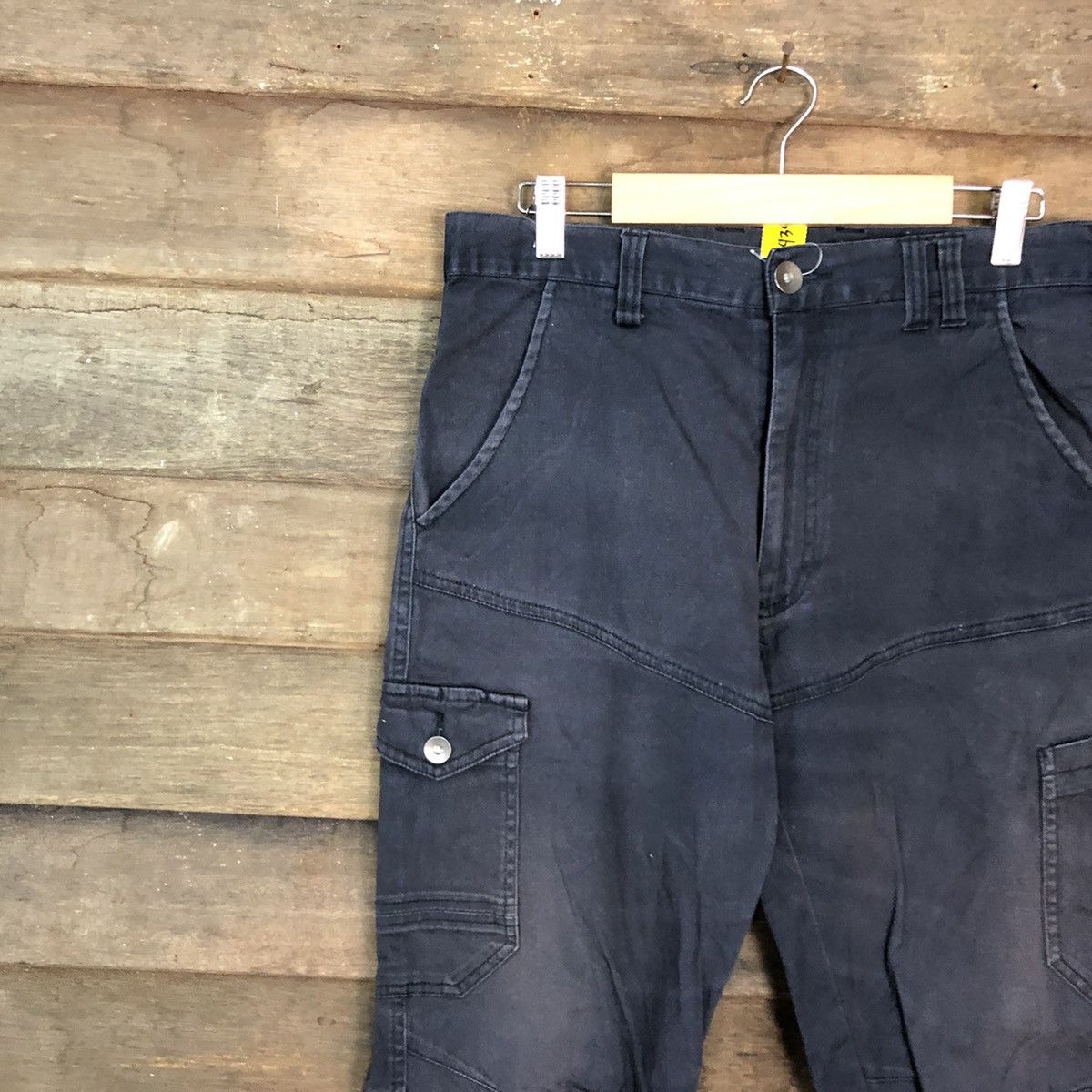 Japanese Brand Jogger Stretch Dark Blue faded utility Cargo Pants #4395 Size US 31 - 6 Thumbnail