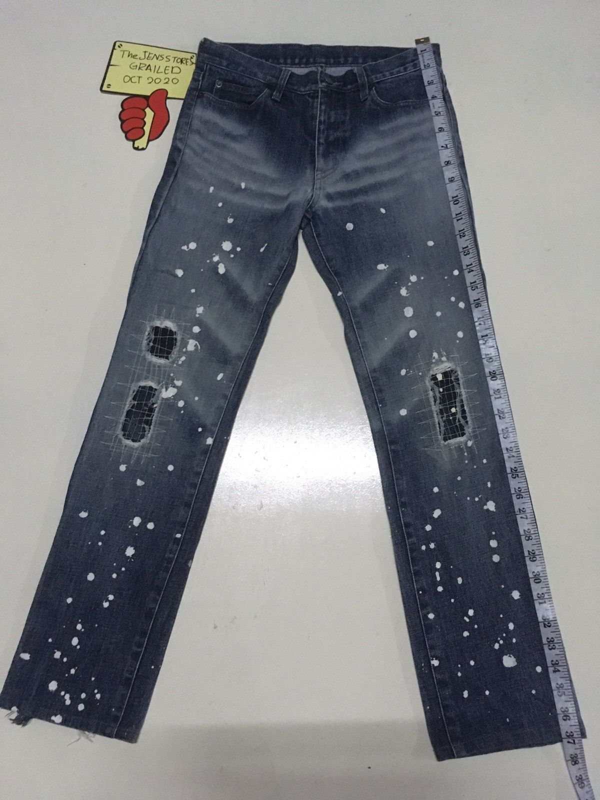 Japanese Brand × Vintage Vintage blue sure J art painting patch work distressed jean Size US 28 / EU 44 - 2 Thumbnail