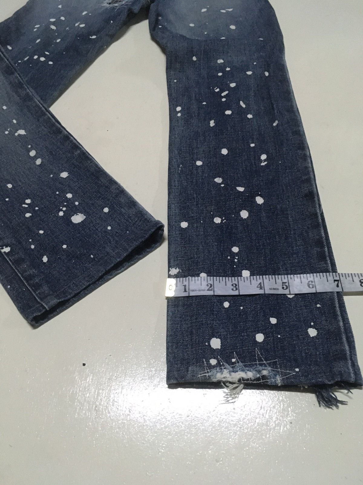Japanese Brand × Vintage Vintage blue sure J art painting patch work distressed jean Size US 28 / EU 44 - 7 Thumbnail