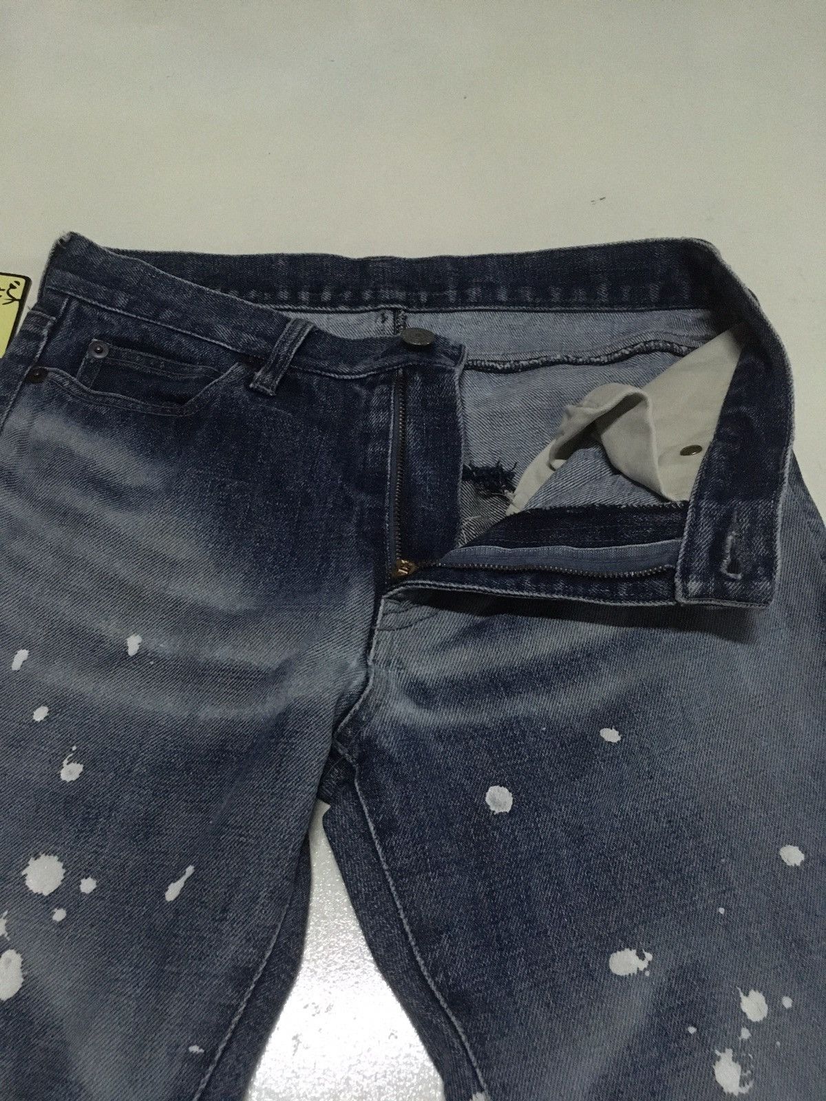 Japanese Brand × Vintage Vintage blue sure J art painting patch work distressed jean Size US 28 / EU 44 - 6 Thumbnail