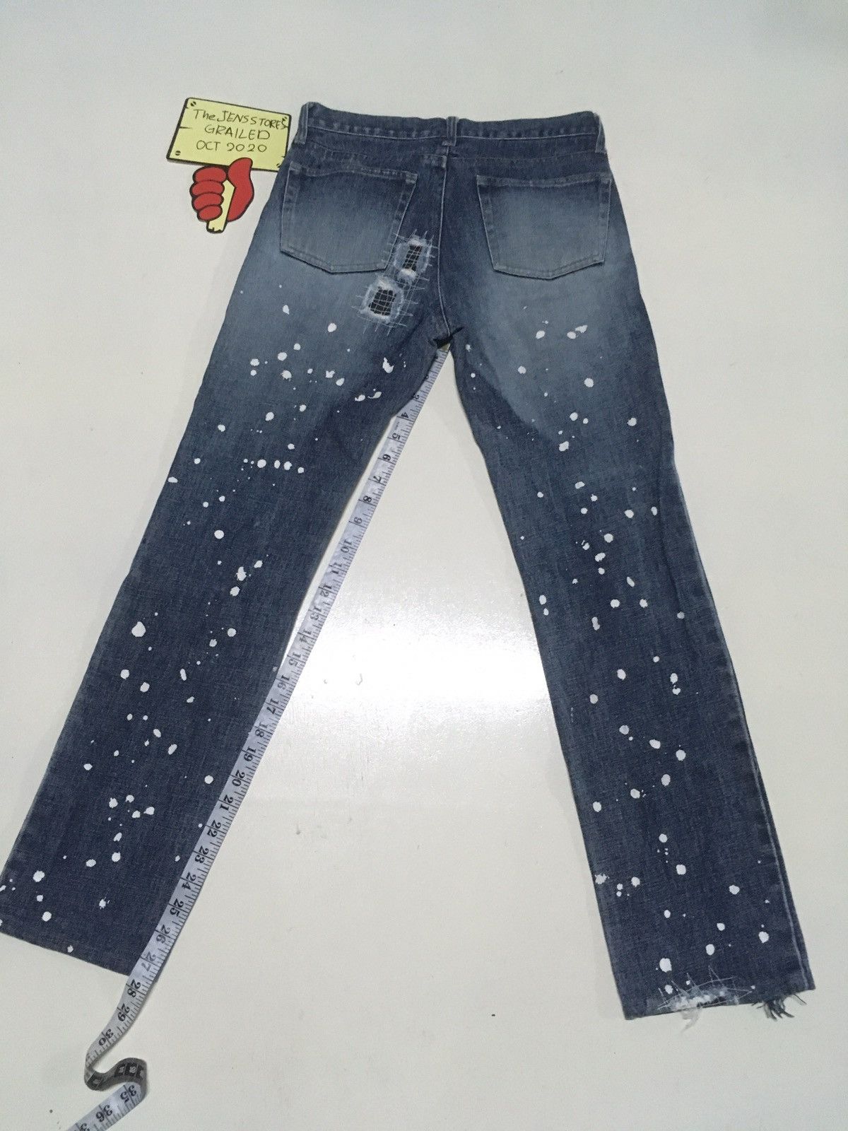 Japanese Brand × Vintage Vintage blue sure J art painting patch work distressed jean Size US 28 / EU 44 - 3 Thumbnail