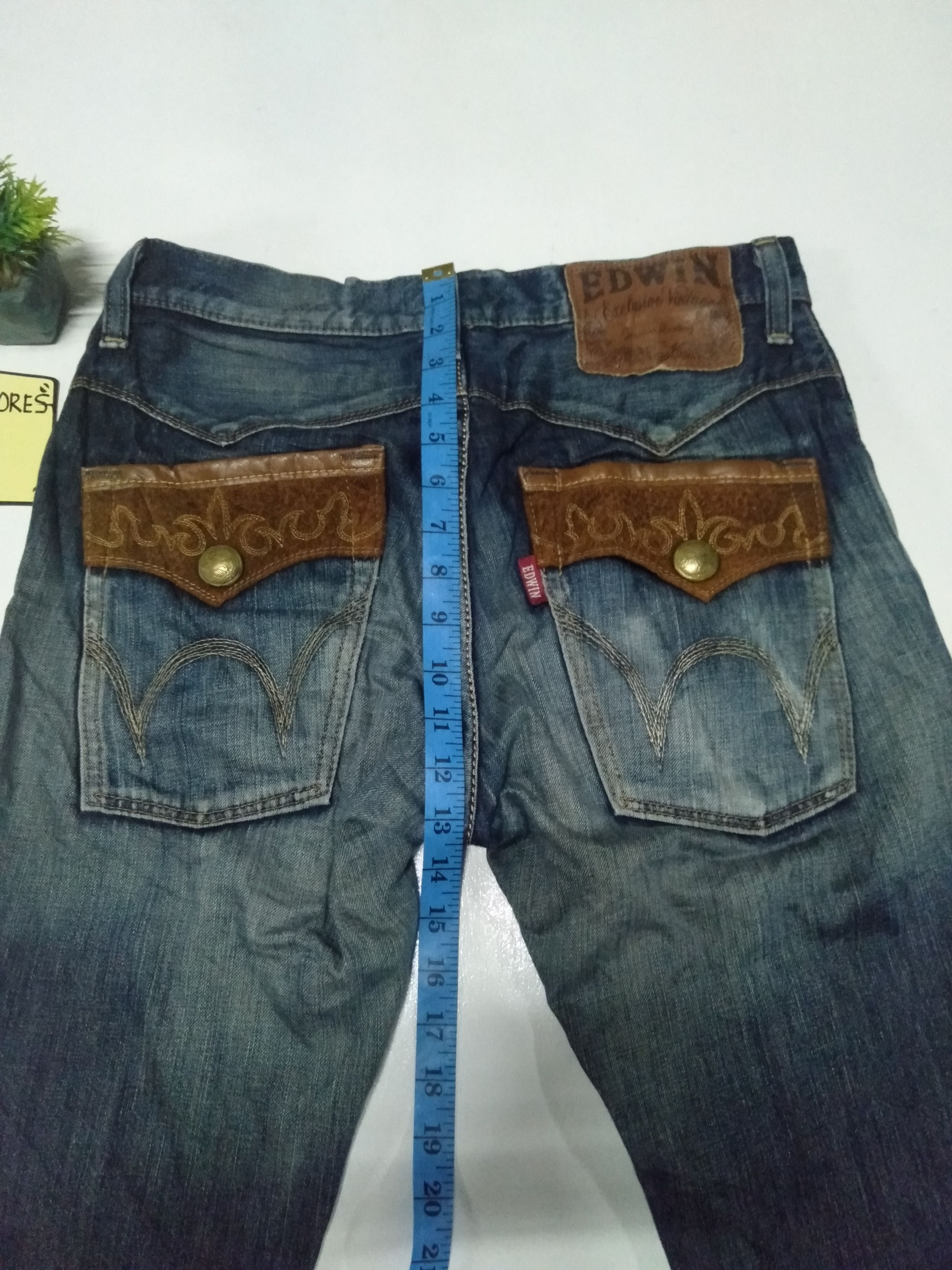 Edwin × Japanese Brand × Vintage Edwin exclusive vintage distressed jeans Japan Size US 33 - 4 Thumbnail