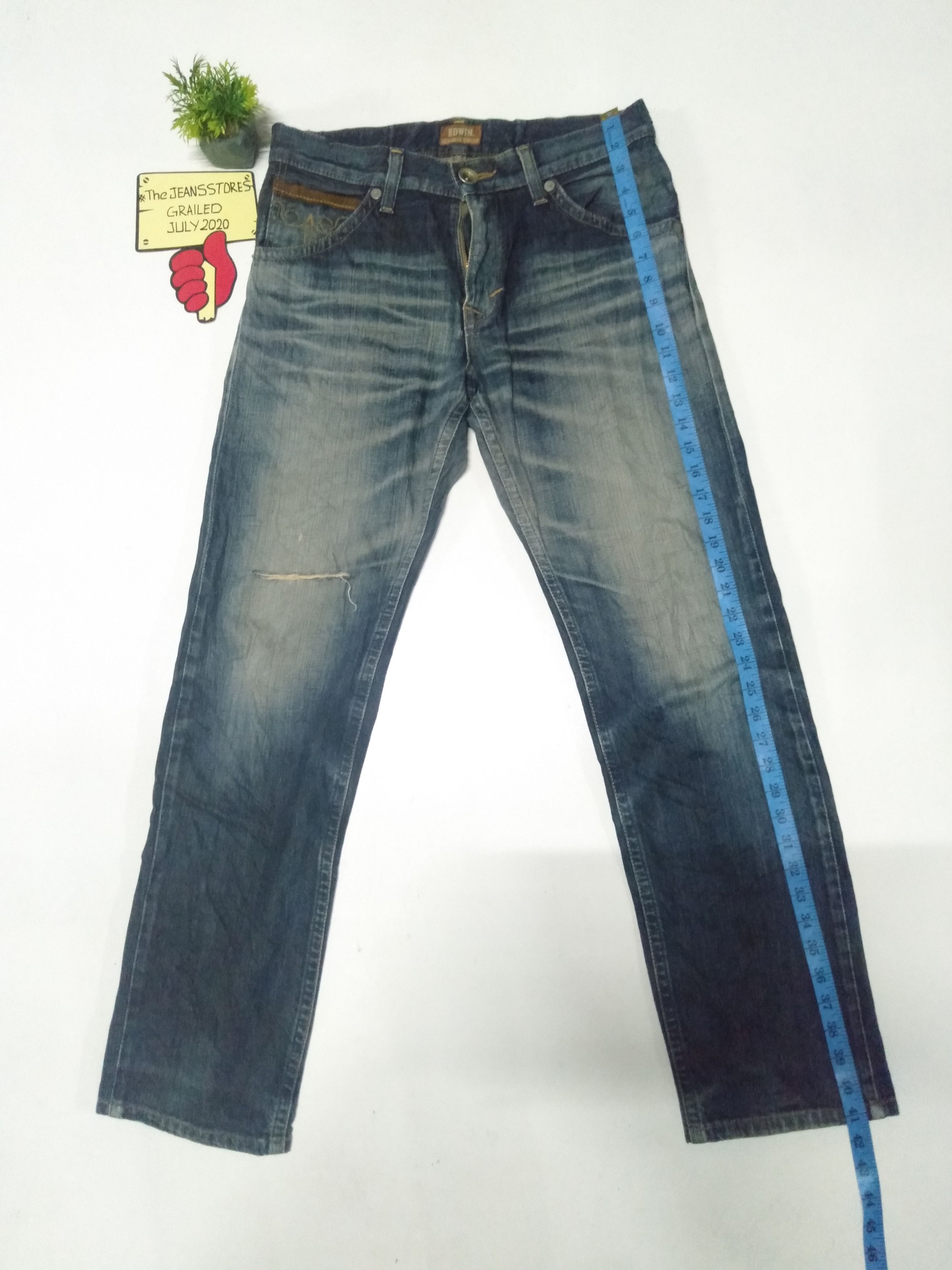 Edwin × Japanese Brand × Vintage Edwin exclusive vintage distressed jeans Japan Size US 33 - 2 Thumbnail