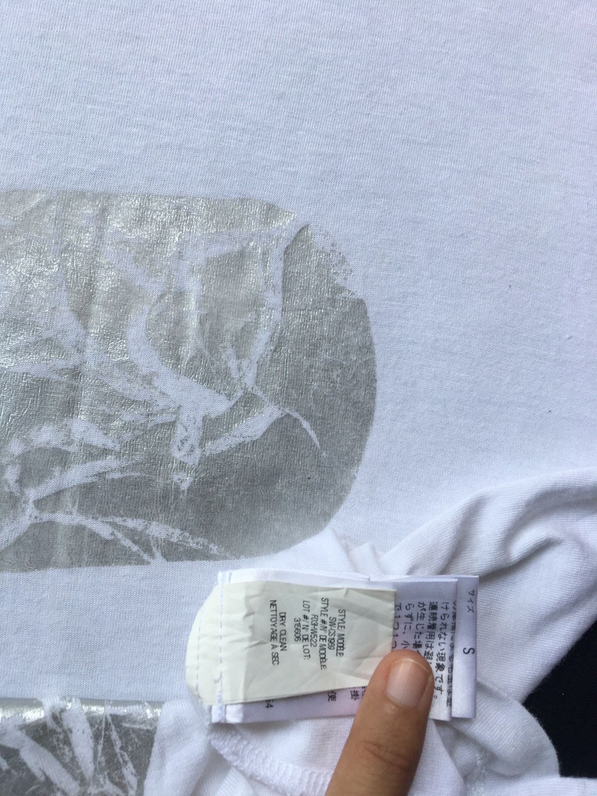 Helmut Lang Rarest Helmut Lang Silver Printed White Tshirt Size US M / EU 48-50 / 2 - 13 Thumbnail