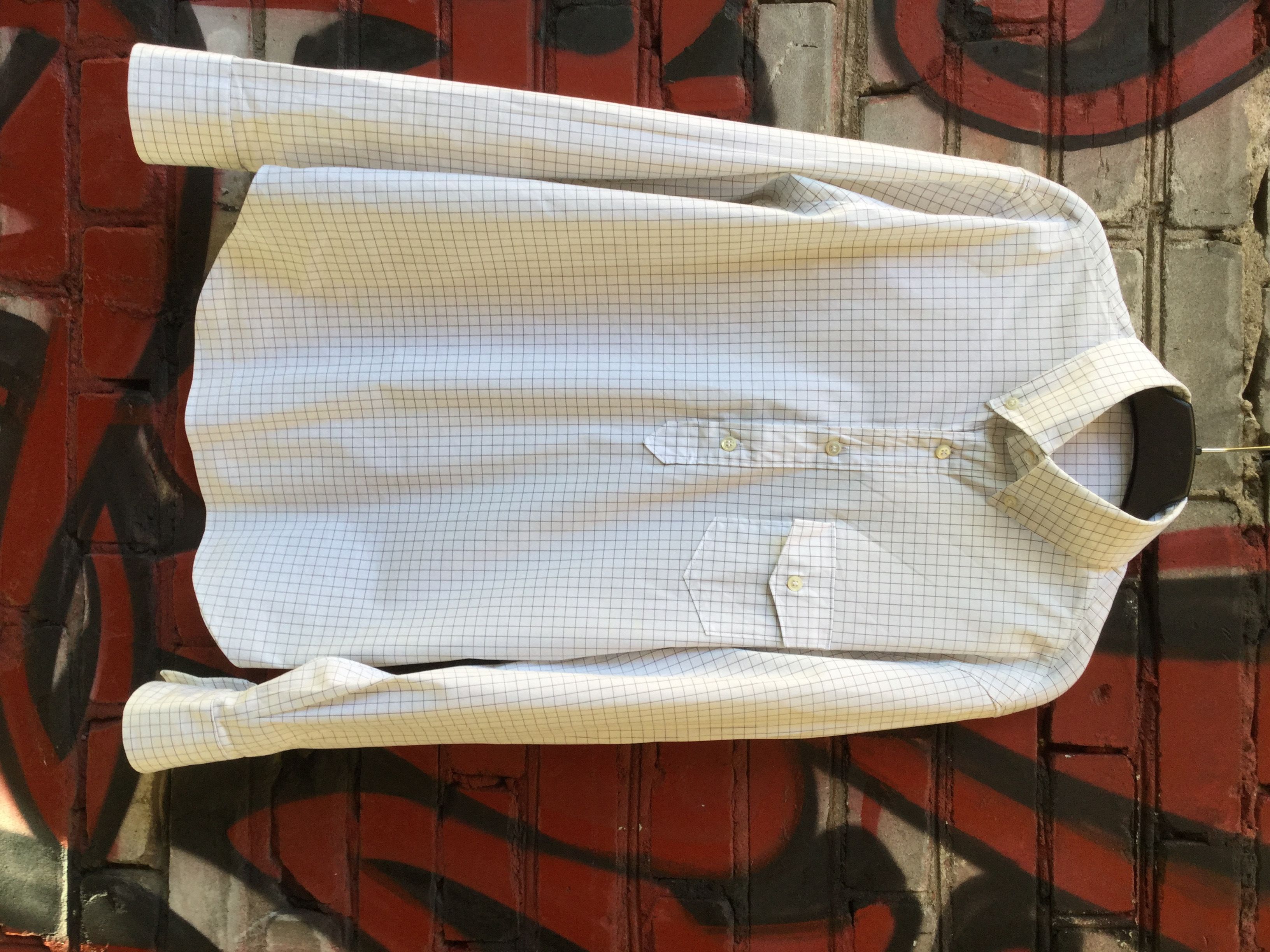 Image of Neil Barrett Long Sleeve Avant-Garde Shirt.like Saint Laurent Or Dior in White Checkers (Size Small