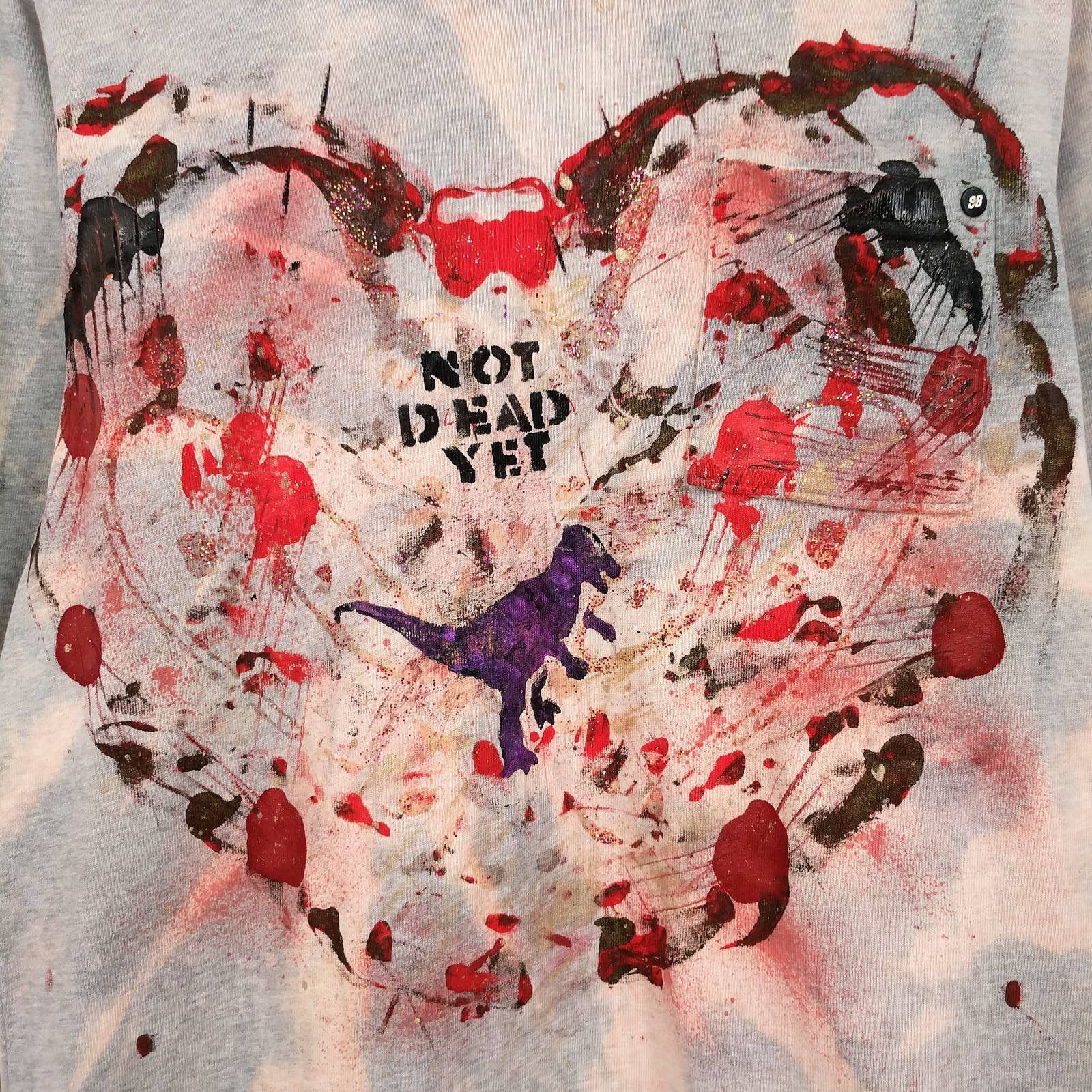 Nike NIKE SB Custom Paint Graffiti Not Dead Yet Skate Sweatshirt Size US M / EU 48-50 / 2 - 2 Thumbnail
