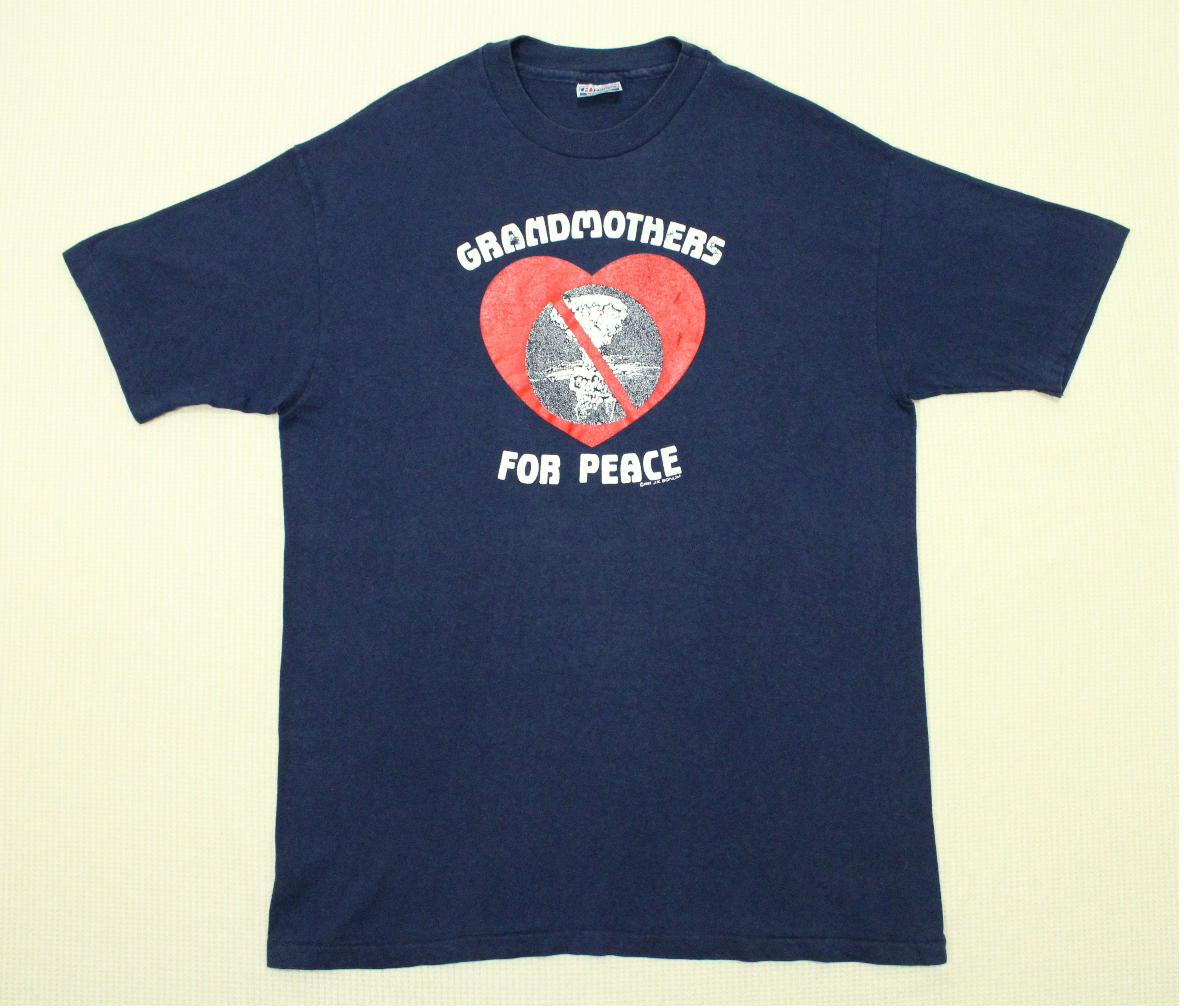 Vintage Vintage GRANDMOTHERS FOR PEACE T Shirt 1982 STOP WAR✌️ Size US XL / EU 56 / 4 - 3 Thumbnail