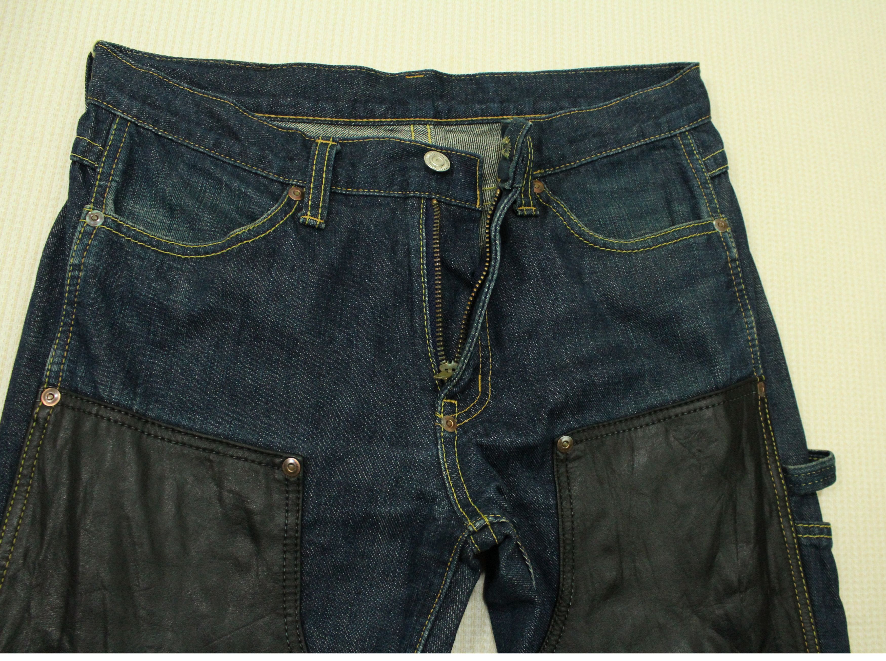 Redmoon Flared Leather Double Knee REDMOON Carpenter Denim Size US 31 - 11 Thumbnail