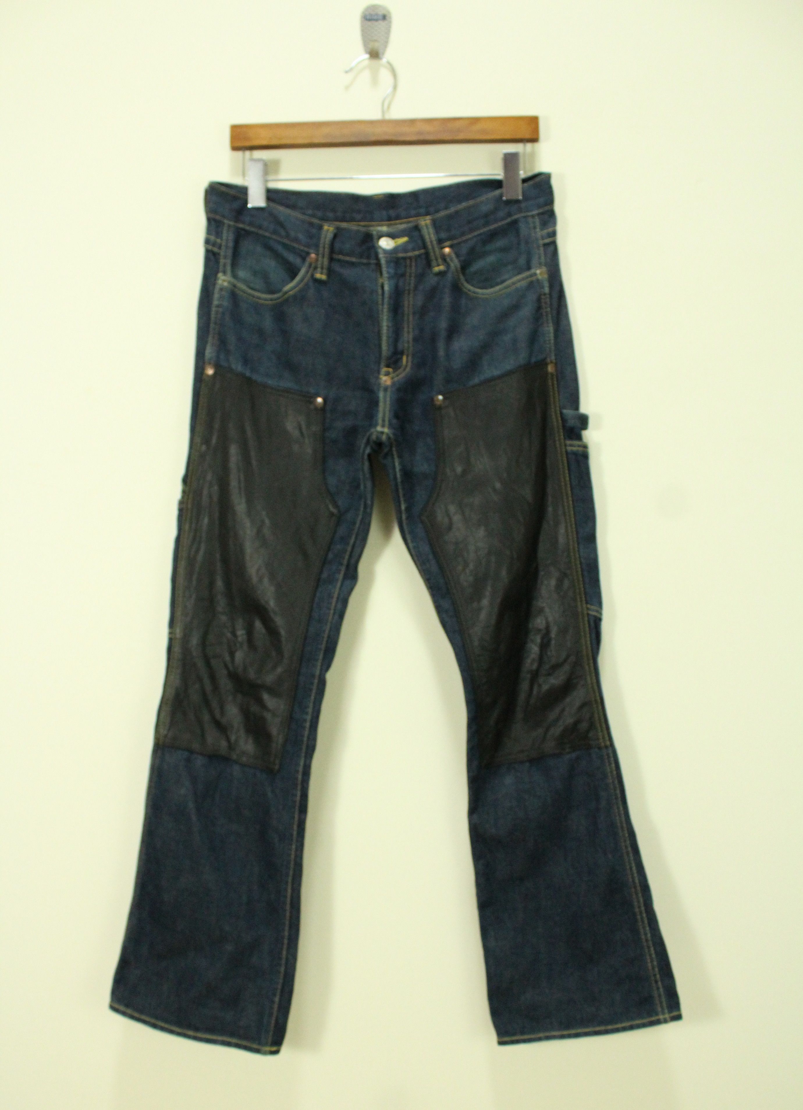 Redmoon Flared Leather Double Knee REDMOON Carpenter Denim Size US 31 - 2 Thumbnail