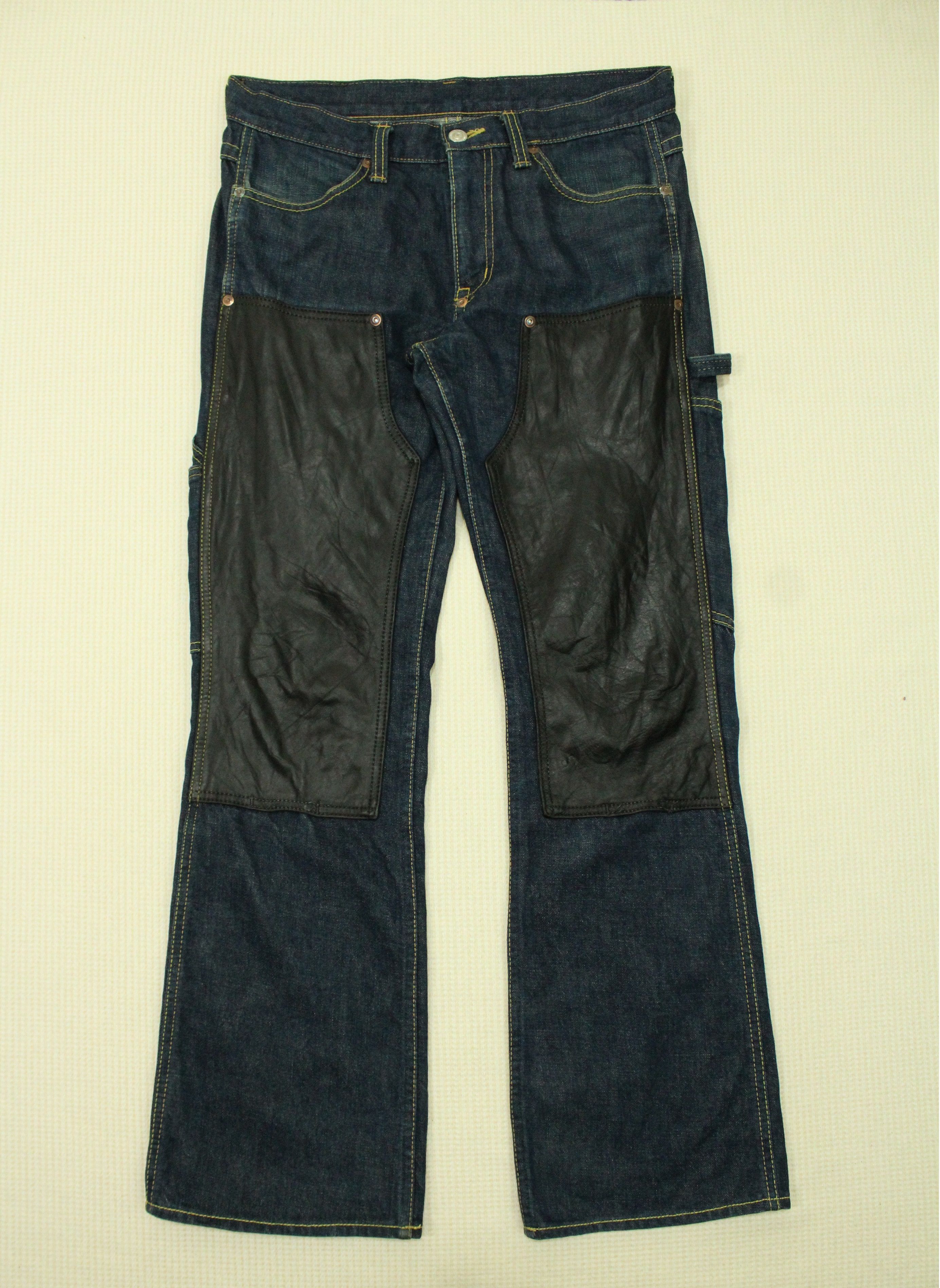 Redmoon Flared Leather Double Knee REDMOON Carpenter Denim Size US 31 - 1 Thumbnail