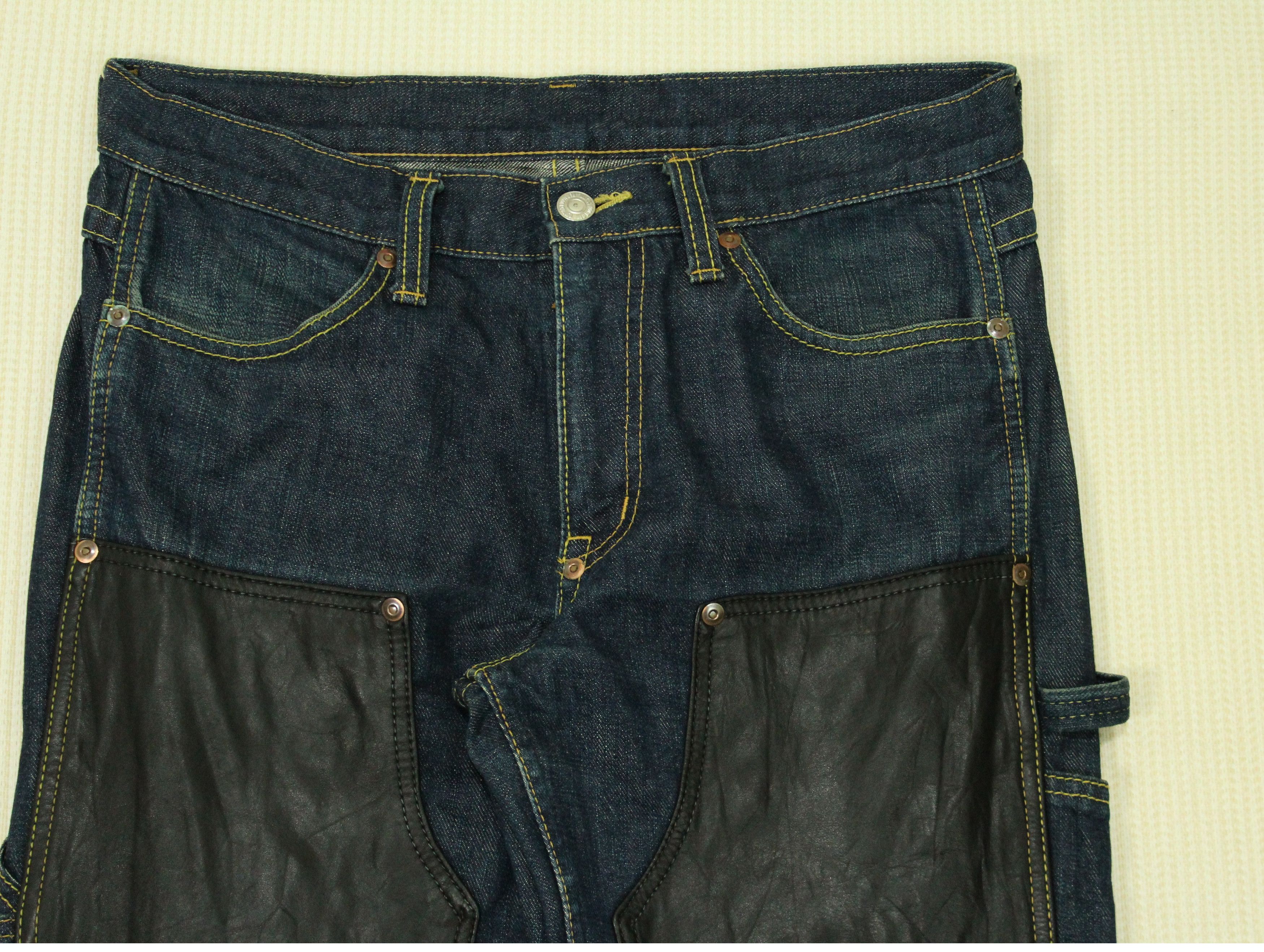 Redmoon Flared Leather Double Knee REDMOON Carpenter Denim Size US 31 - 4 Thumbnail