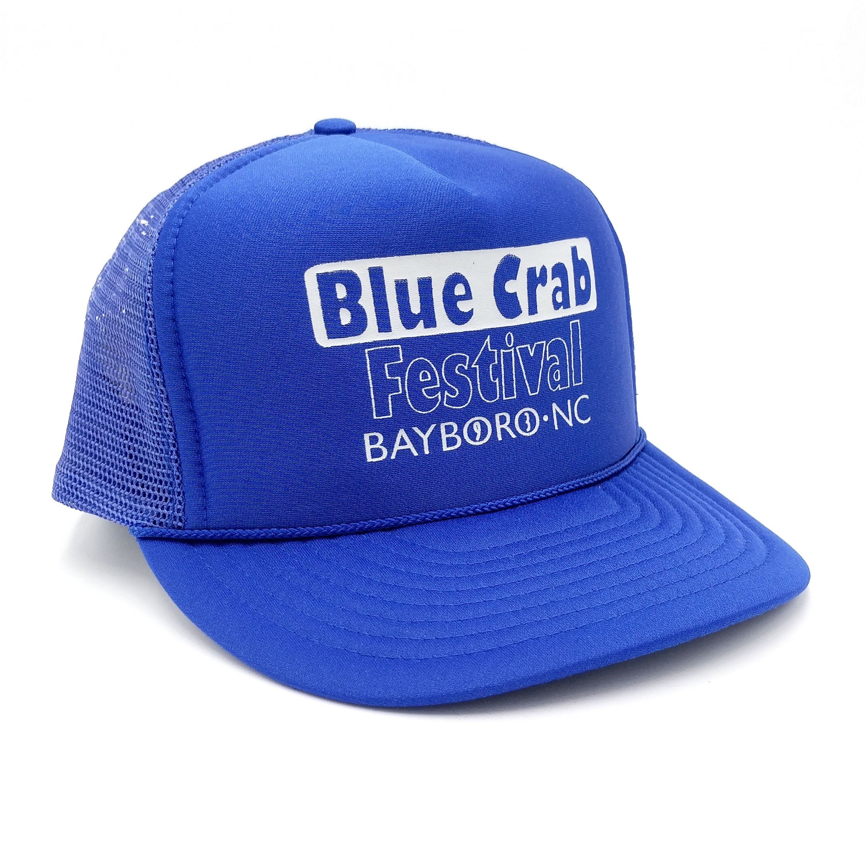 Vintage Vintage Blue Crab Festival Snapback Trucker Mesh Hat Size ONE SIZE - 1 Thumbnail