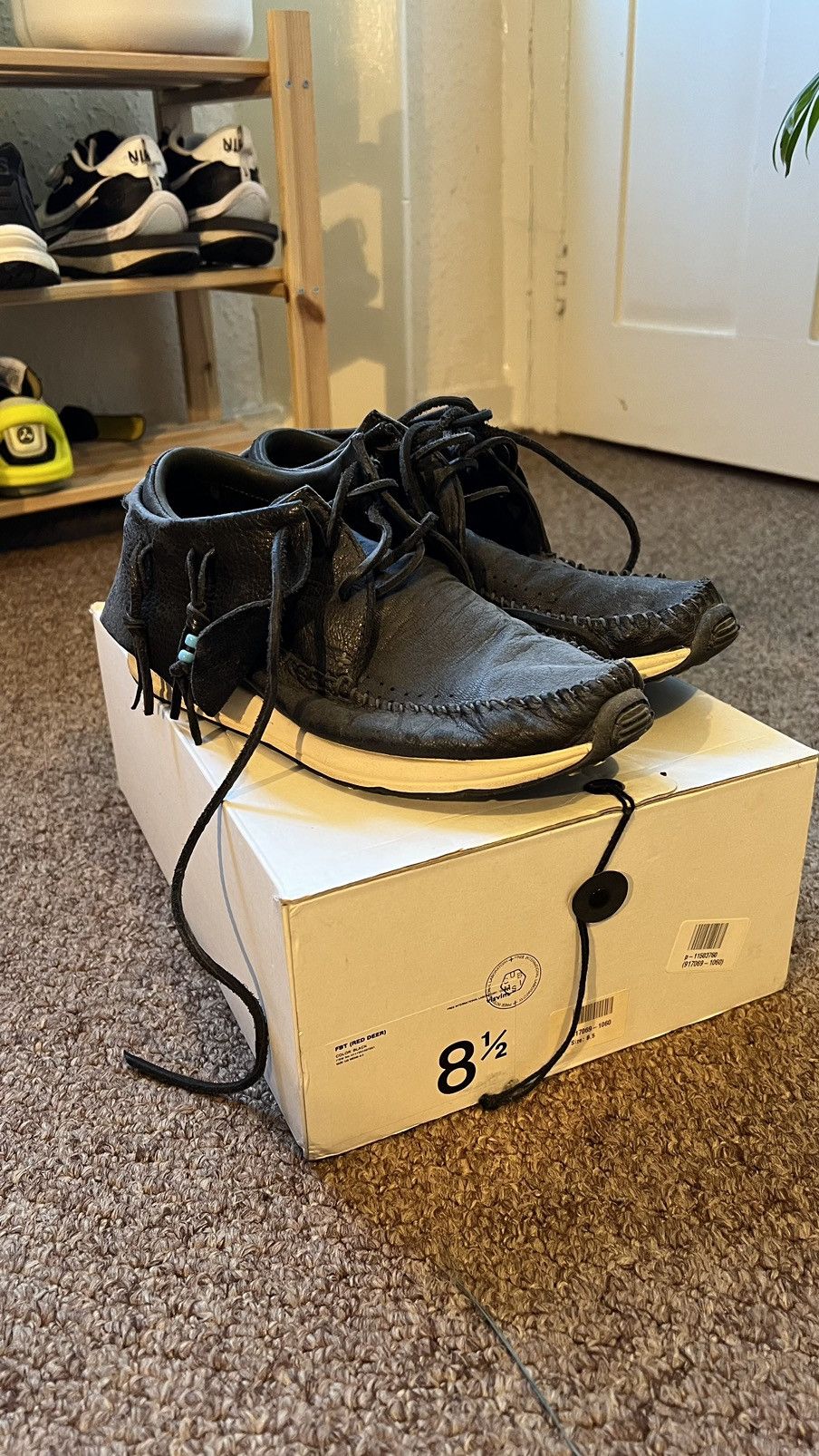 image of Visvim Fbt - Deer Leather Shoes in Black, Men's (Size 8.5)