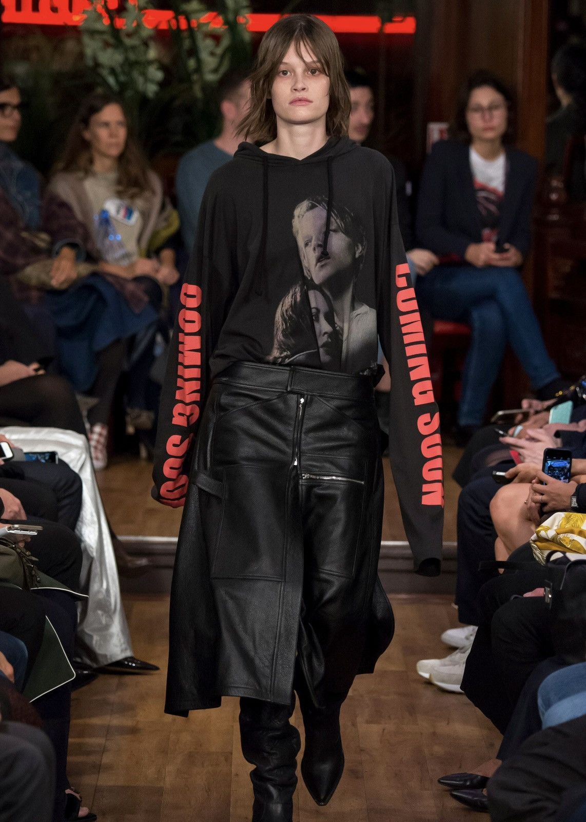 Image of Vetements Ss16 Runway Leather Skirt in Black, Women's (Size 30)