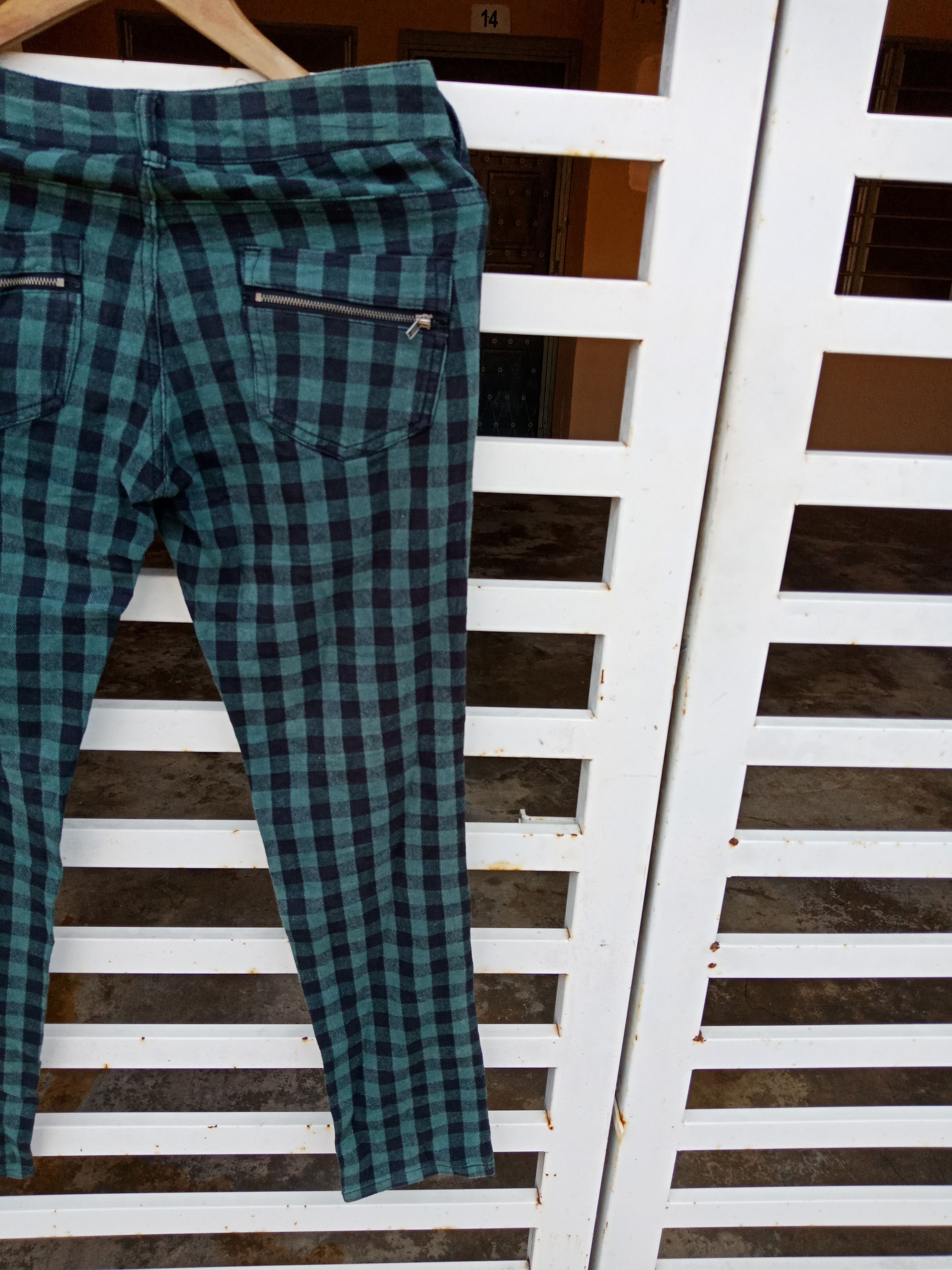 Japanese Brand × KMRii Began Cute Denim Tartan Checker Bondage Pants Size US 31 - 11 Thumbnail