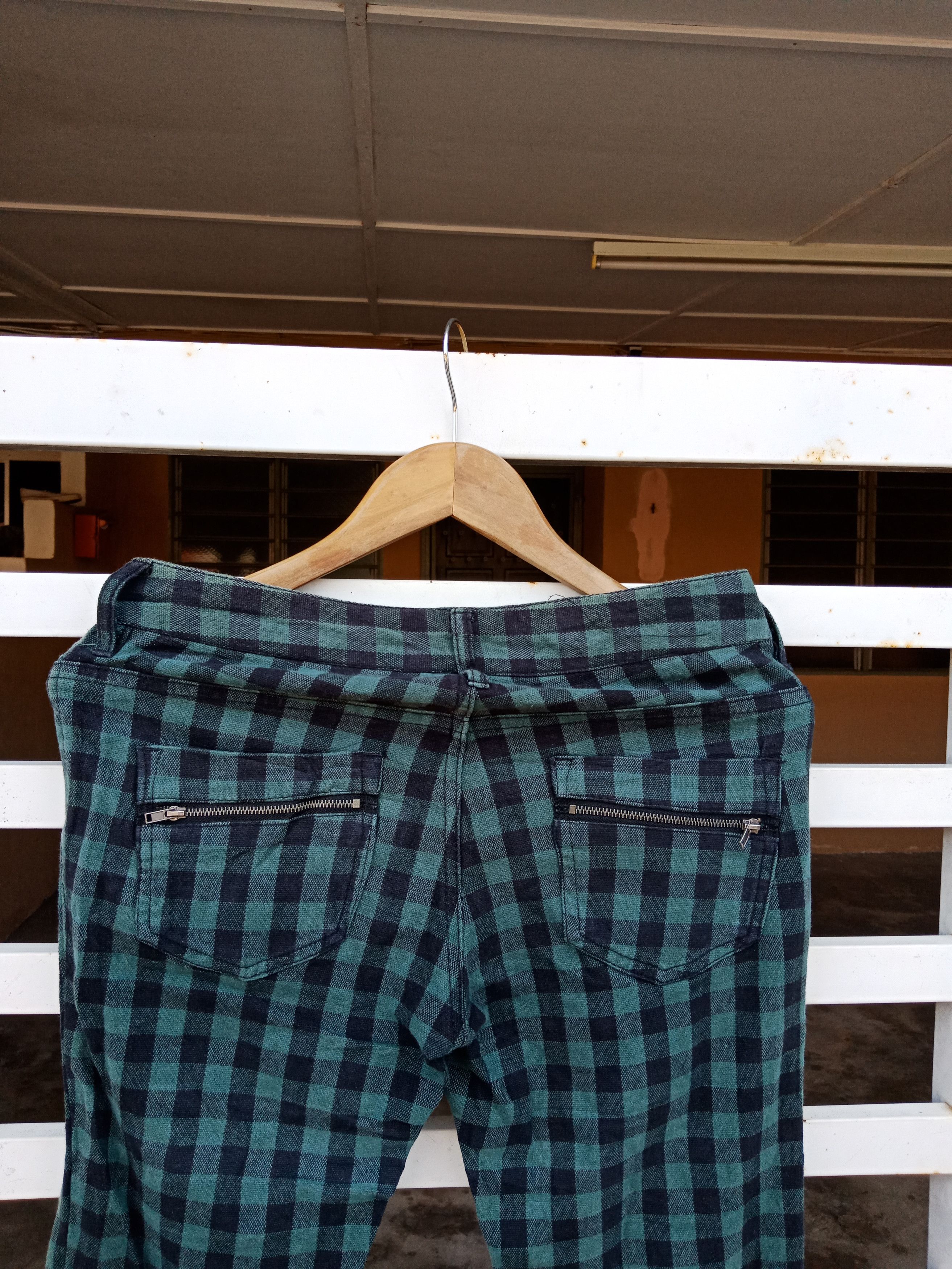 Japanese Brand × KMRii Began Cute Denim Tartan Checker Bondage Pants Size US 31 - 9 Thumbnail