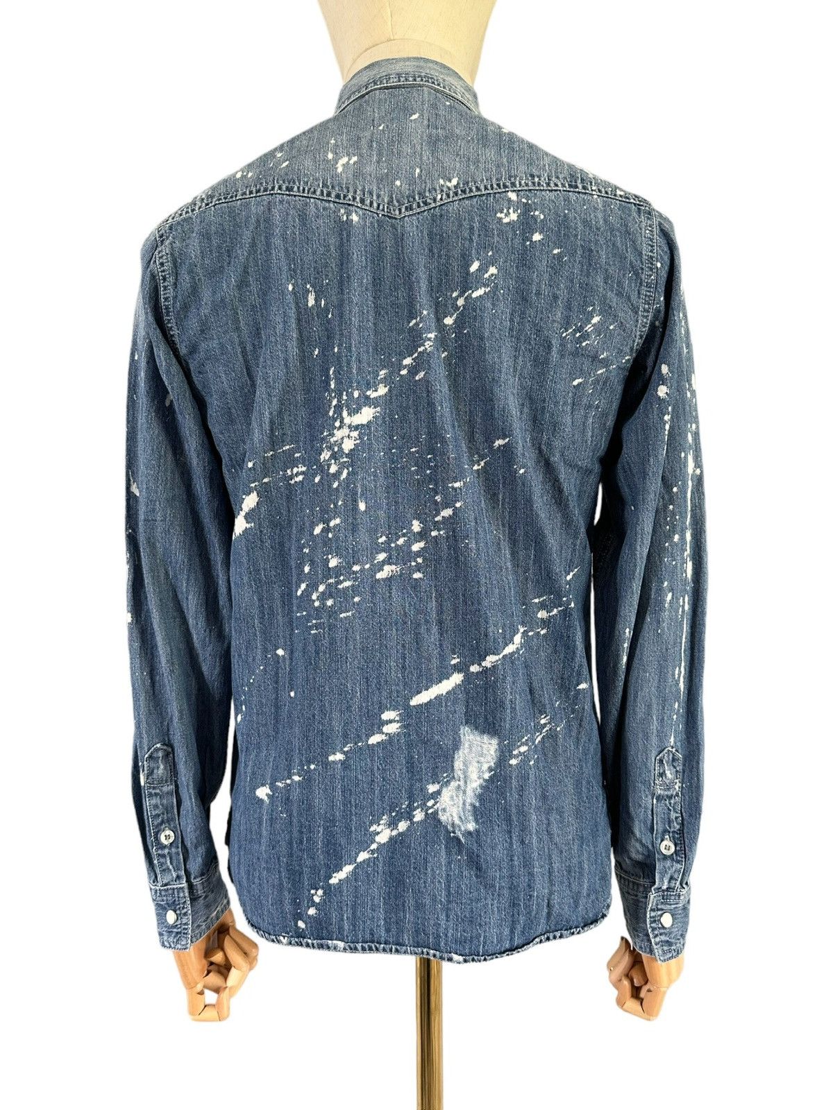 BERNINGS SHO Rare Bernings Sho trashed bleach denim snap button shirt Size US M / EU 48-50 / 2 - 4 Thumbnail