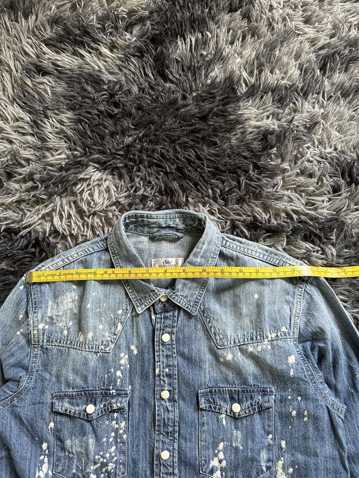 BERNINGS SHO Rare Bernings Sho trashed bleach denim snap button shirt Size US M / EU 48-50 / 2 - 7 Thumbnail