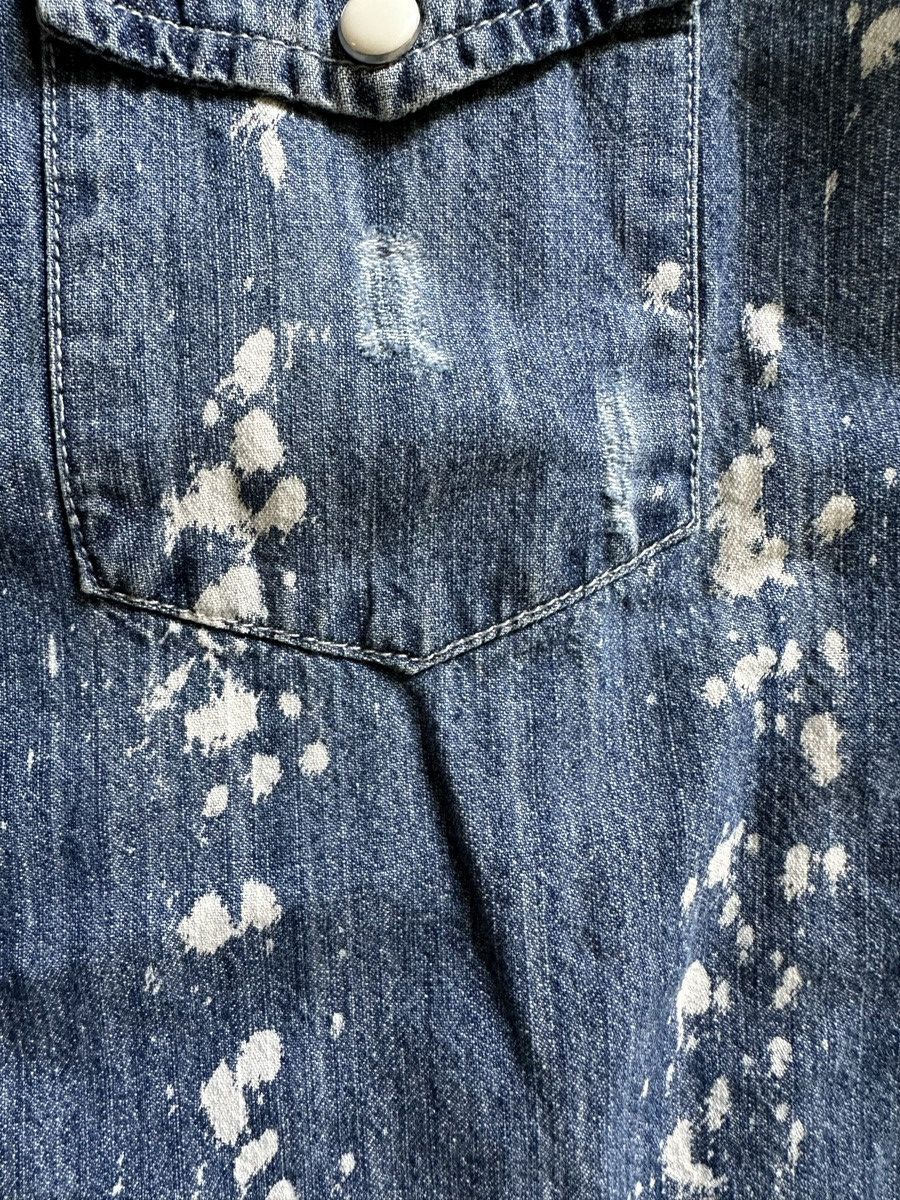 BERNINGS SHO Rare Bernings Sho trashed bleach denim snap button shirt Size US M / EU 48-50 / 2 - 13 Thumbnail