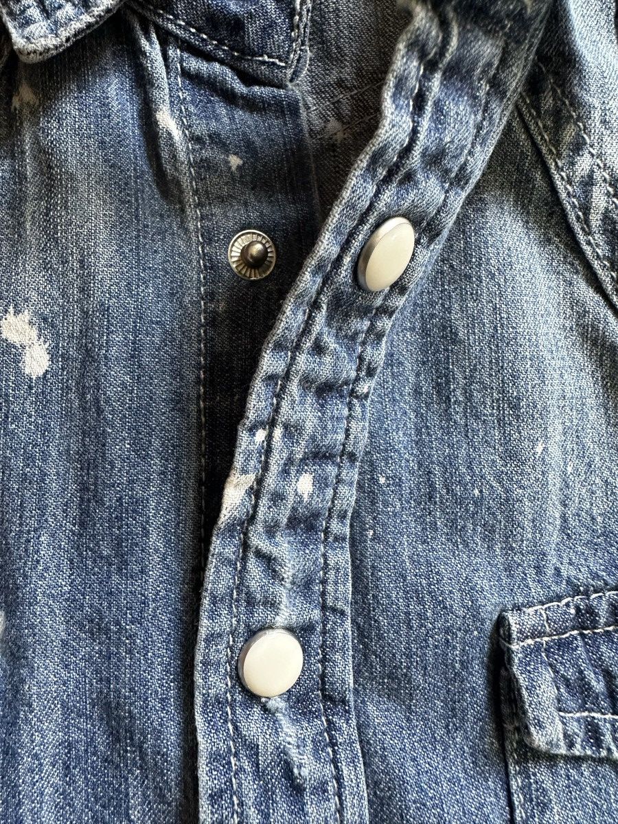 BERNINGS SHO Rare Bernings Sho trashed bleach denim snap button shirt Size US M / EU 48-50 / 2 - 12 Thumbnail