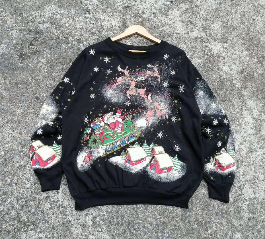 Vintage Vintage Holiday Time Xmas Sweatshirt Size US M / EU 48-50 / 2 - 1 Thumbnail