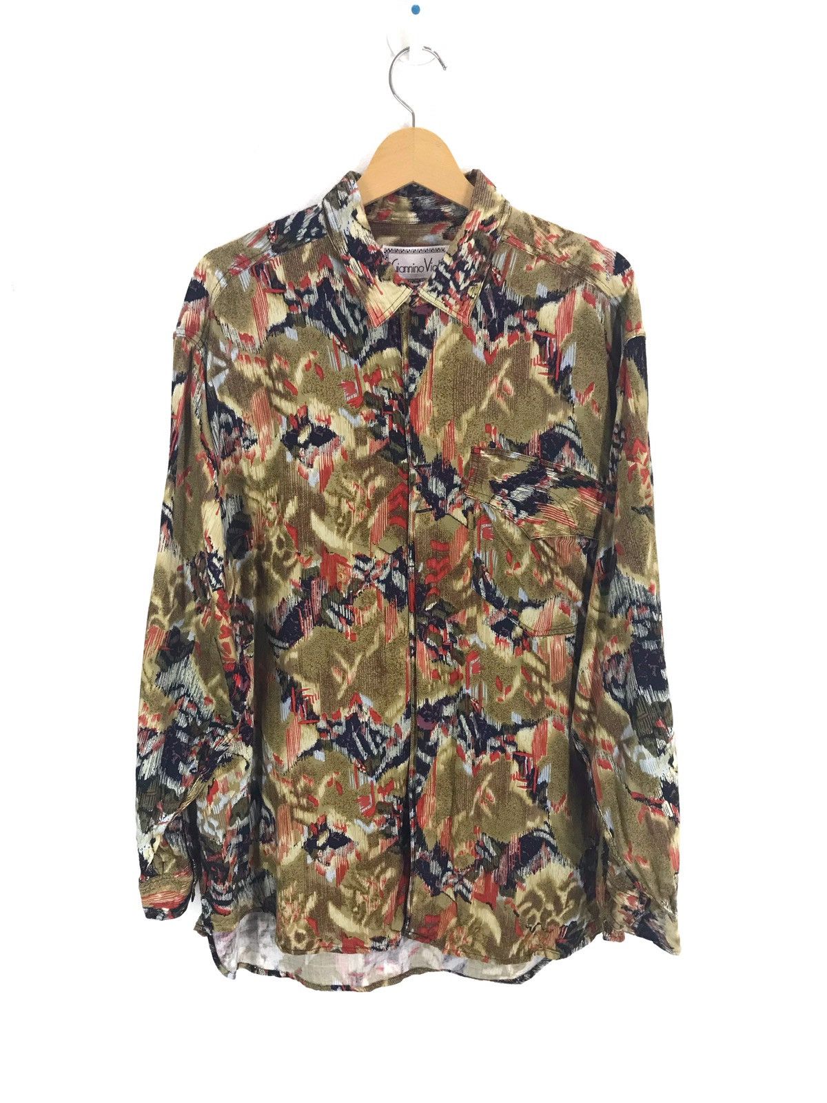 Japanese Brand Vintage GIANNINO VIALE Oversize Abstract Psychedelic Shirt Size US L / EU 52-54 / 3 - 1 Thumbnail