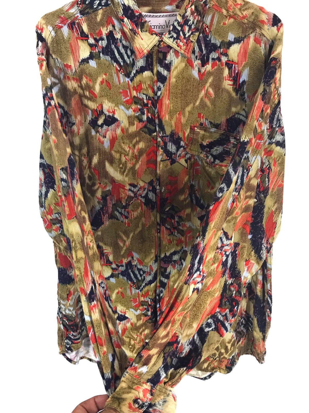 Japanese Brand Vintage GIANNINO VIALE Oversize Abstract Psychedelic Shirt Size US L / EU 52-54 / 3 - 6 Thumbnail