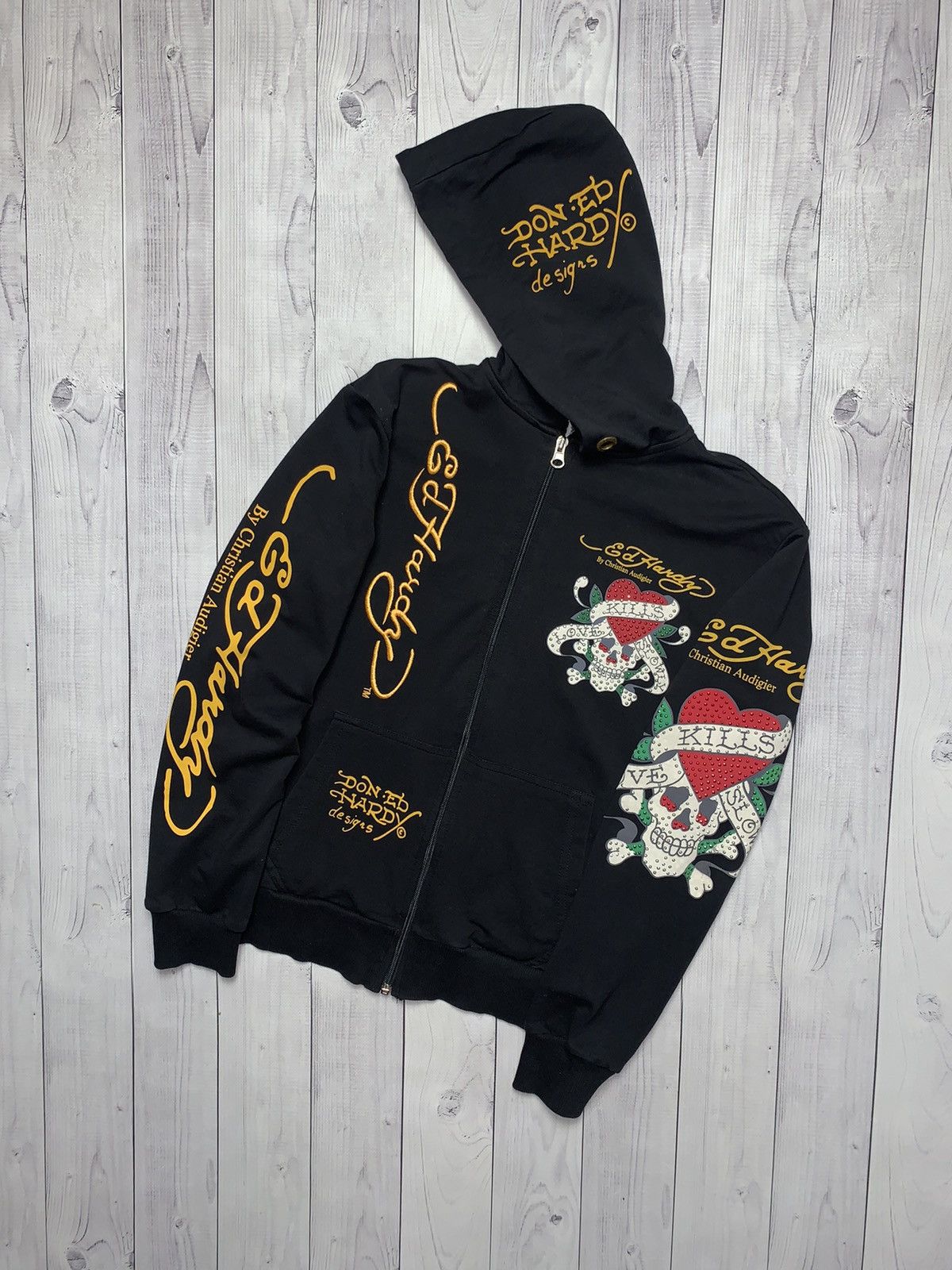 Christian Audigier × Ed Hardy × Vintage Vintage Ed Hardy by Christian Audigier zip hoodie women’s S Size XS / US 0-2 / IT 36-38 - 3 Thumbnail