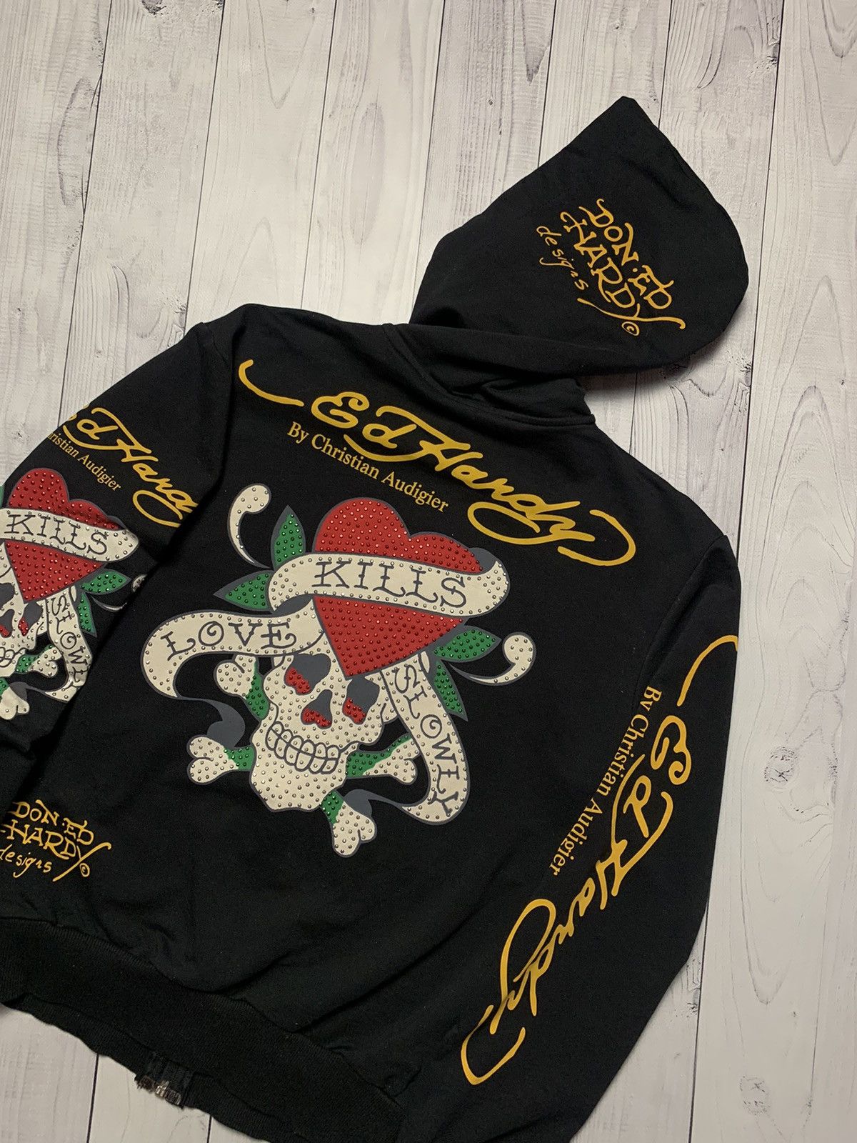 Christian Audigier × Ed Hardy × Vintage Vintage Ed Hardy by Christian Audigier zip hoodie women’s S Size XS / US 0-2 / IT 36-38 - 2 Thumbnail