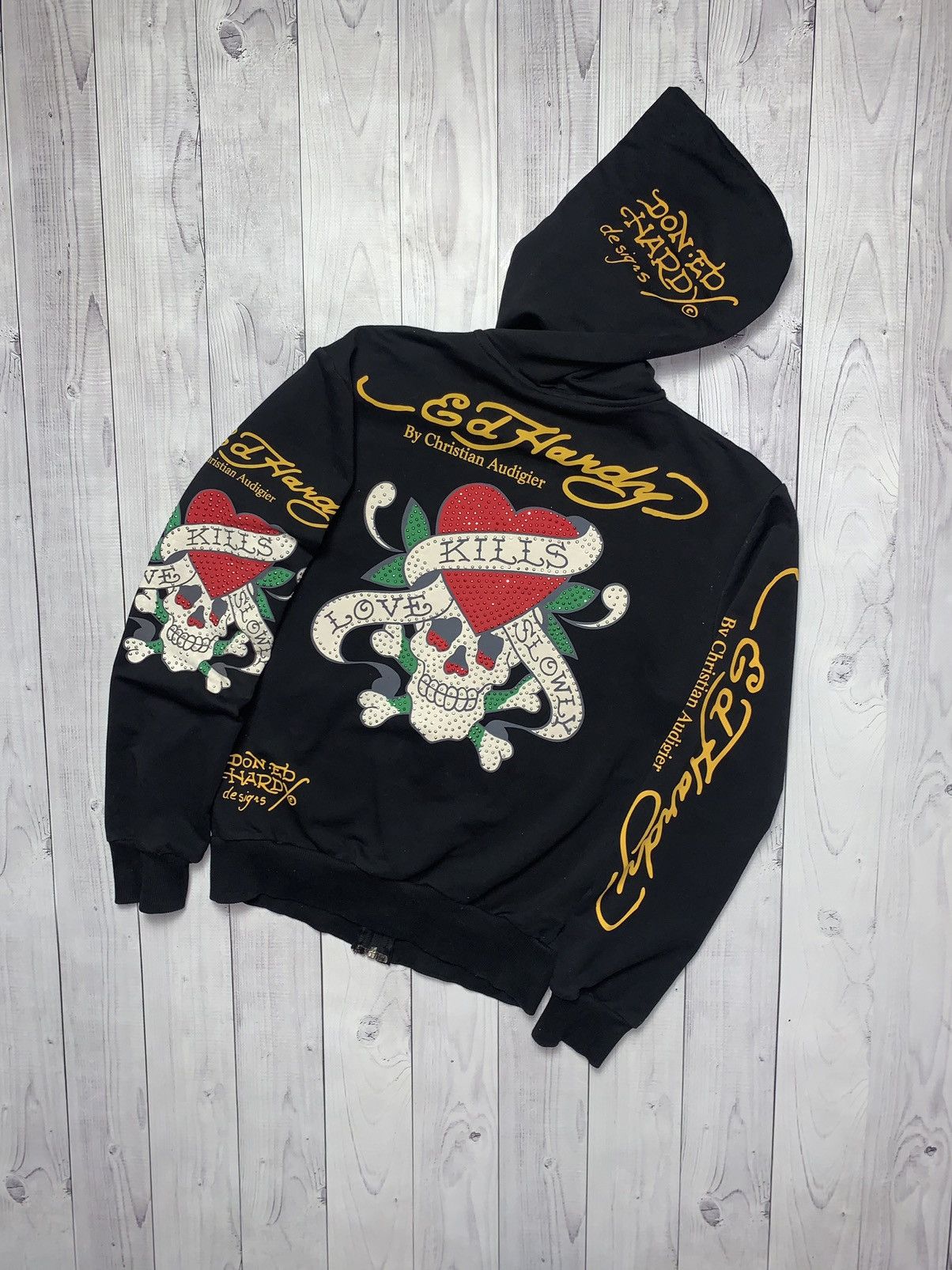 Christian Audigier × Ed Hardy × Vintage Vintage Ed Hardy by Christian Audigier zip hoodie women’s S Size XS / US 0-2 / IT 36-38 - 1 Thumbnail