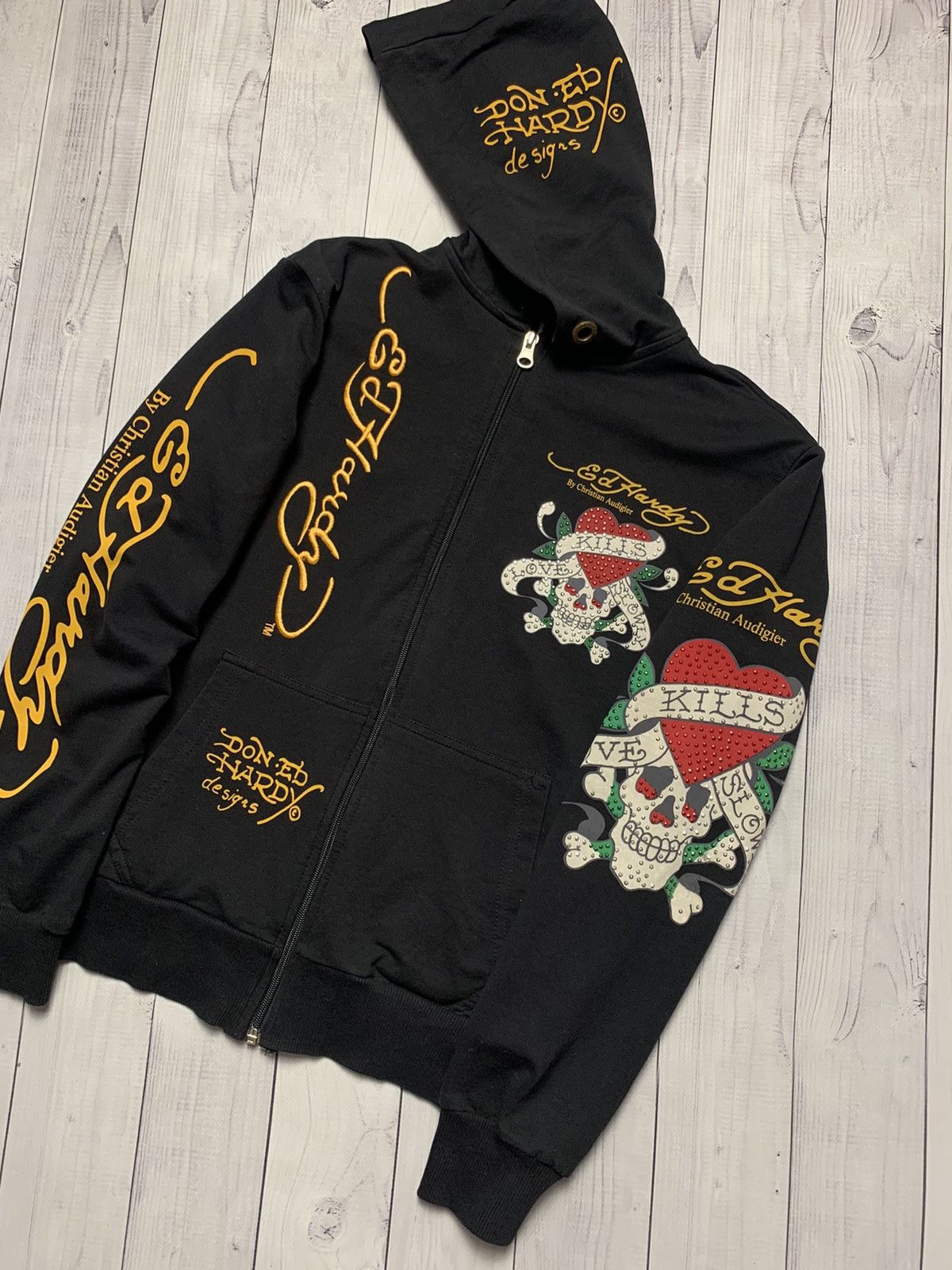 Christian Audigier × Ed Hardy × Vintage Vintage Ed Hardy by Christian Audigier zip hoodie women’s S Size XS / US 0-2 / IT 36-38 - 4 Thumbnail