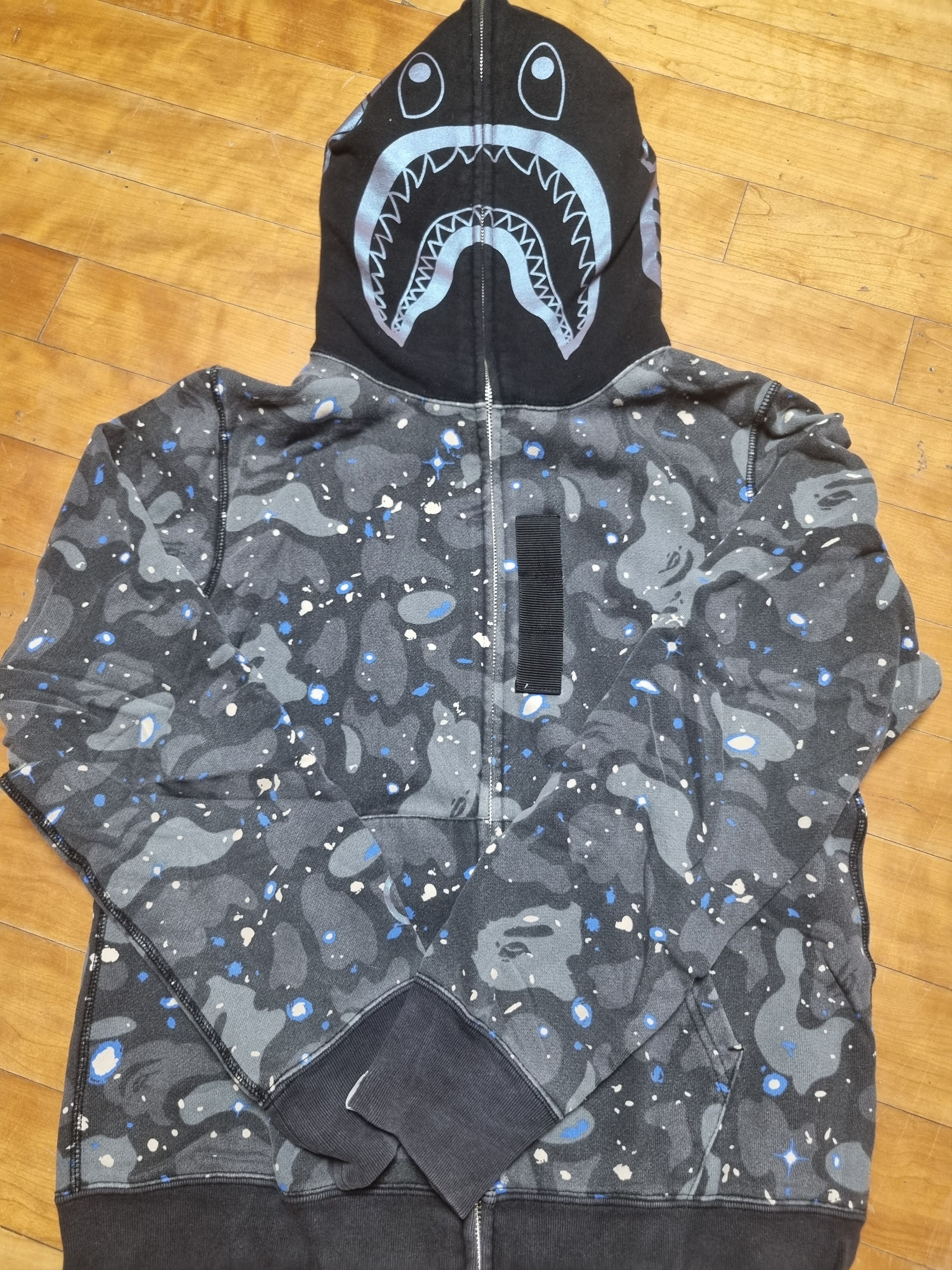 Bape Space camo Shark hoodie