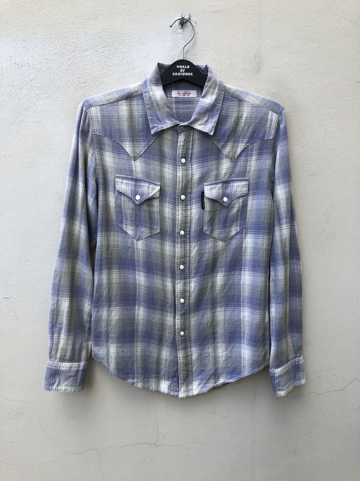 Blue Blue Japan H.R. Market Japan Silver Thread Western Flannel Shirt Size US S / EU 44-46 / 1 - 1 Thumbnail