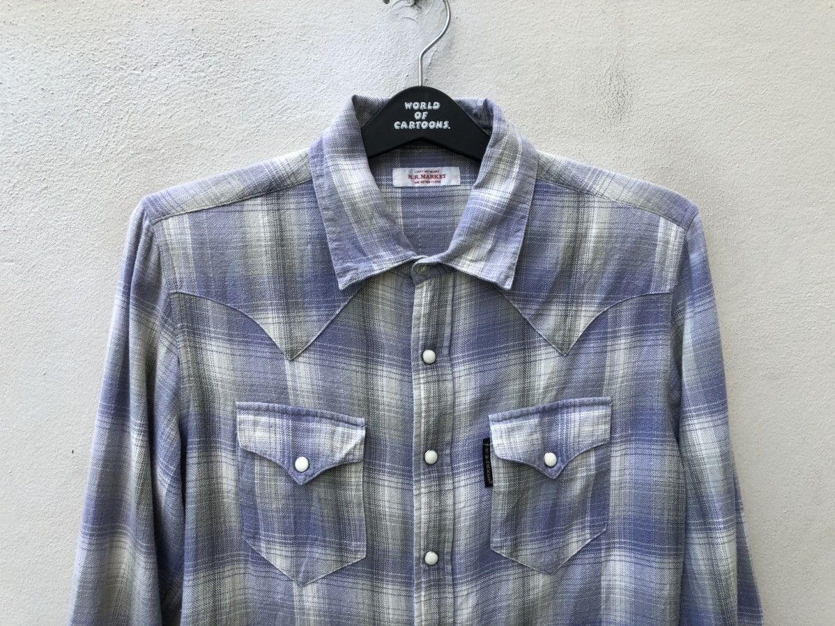 Blue Blue Japan H.R. Market Japan Silver Thread Western Flannel Shirt Size US S / EU 44-46 / 1 - 2 Thumbnail