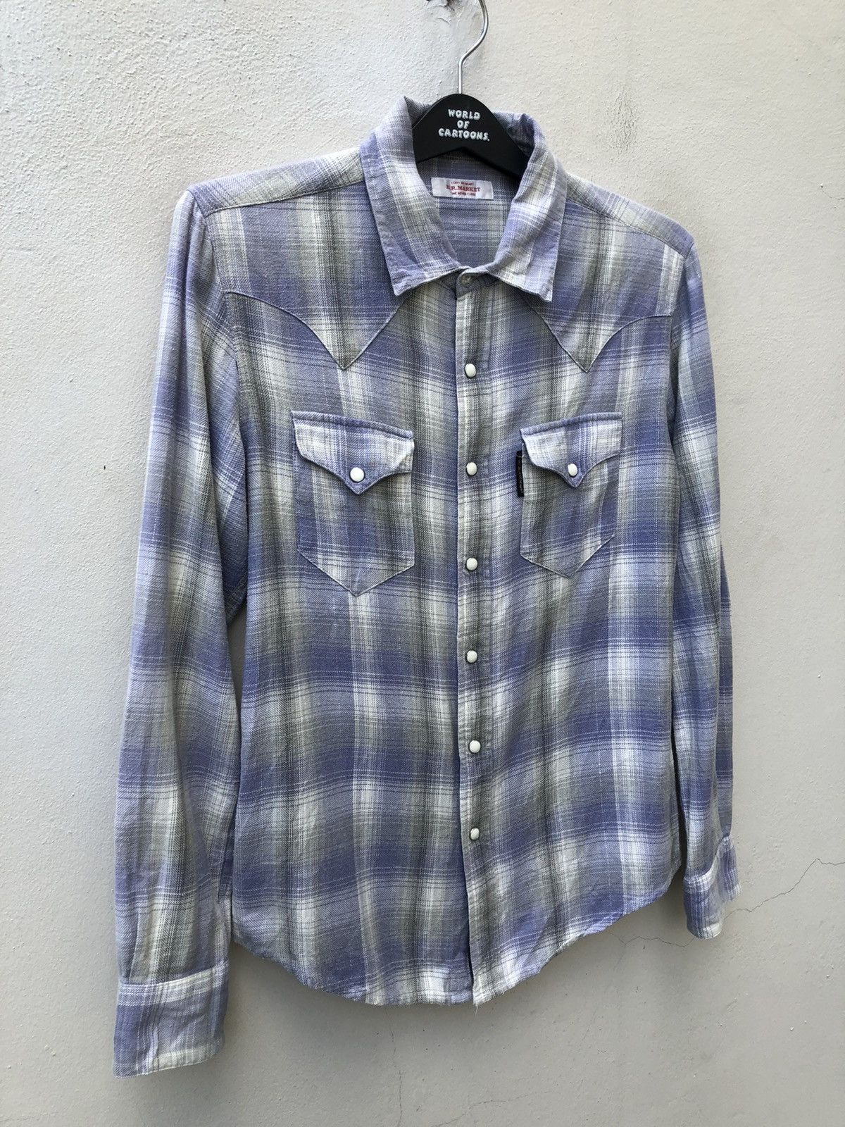 Blue Blue Japan H.R. Market Japan Silver Thread Western Flannel Shirt Size US S / EU 44-46 / 1 - 5 Thumbnail
