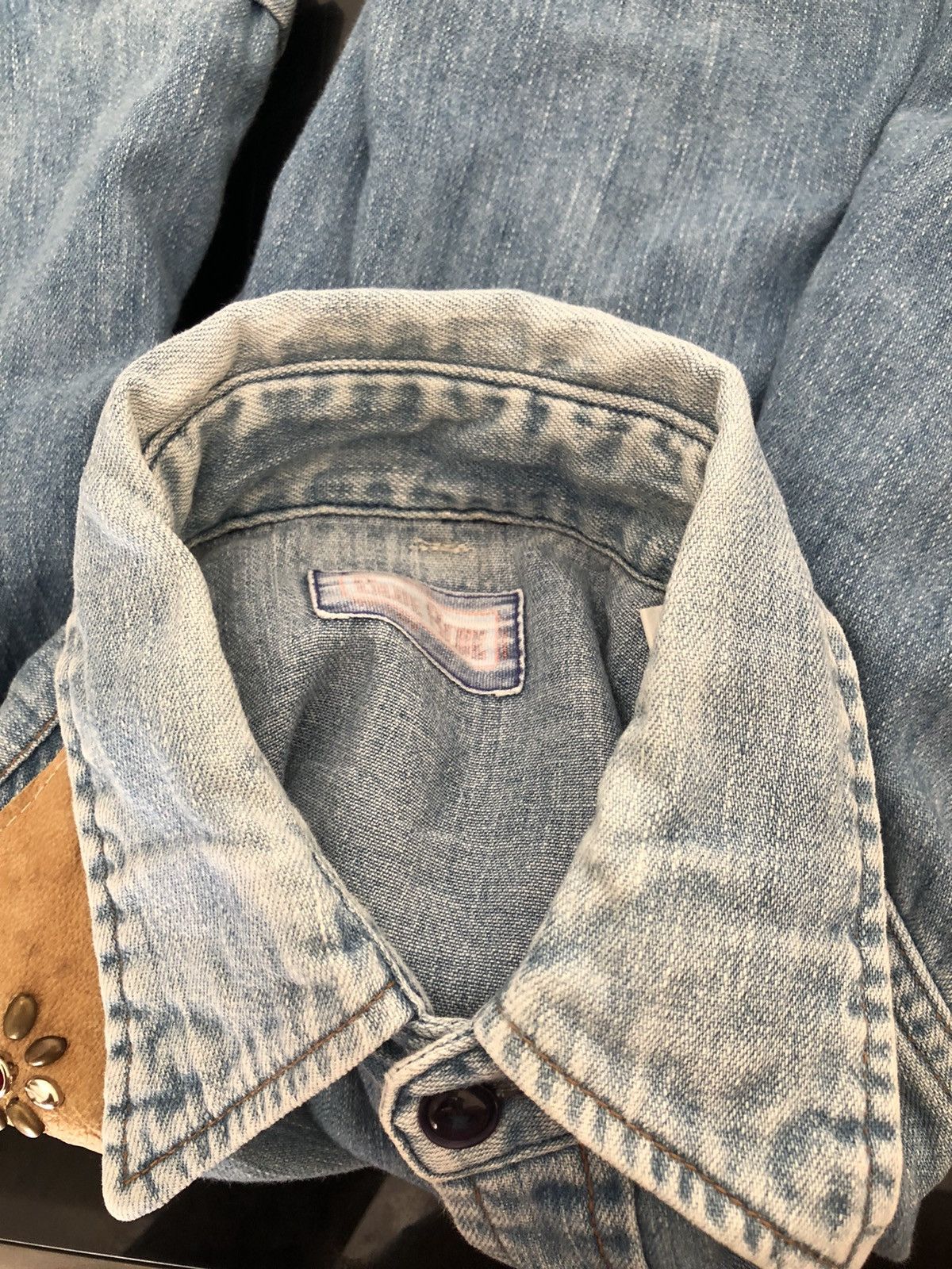 Blue Blue Japan Blue Blue Japan Faded Blue Sashiko Denim Western Shirt Size US M / EU 48-50 / 2 - 19 Thumbnail