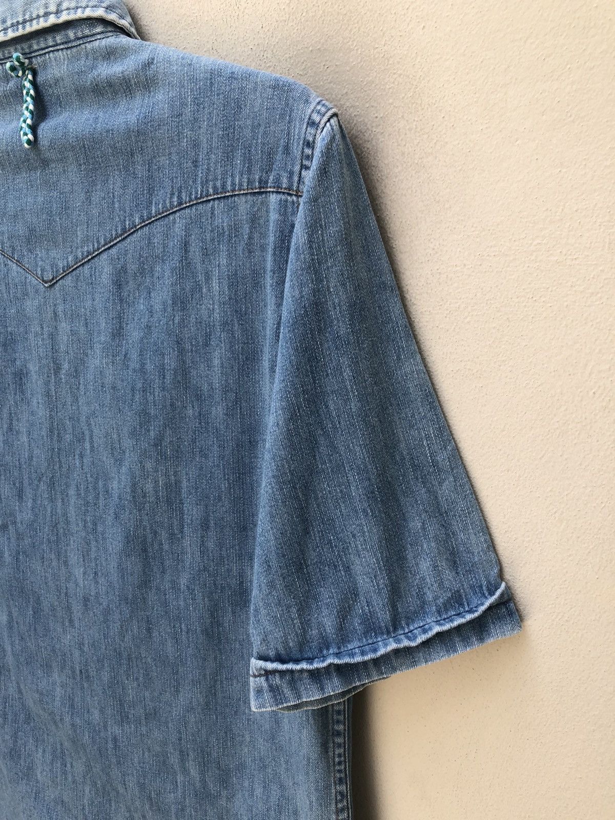 Blue Blue Japan Blue Blue Japan Faded Blue Sashiko Denim Western Shirt Size US M / EU 48-50 / 2 - 16 Thumbnail