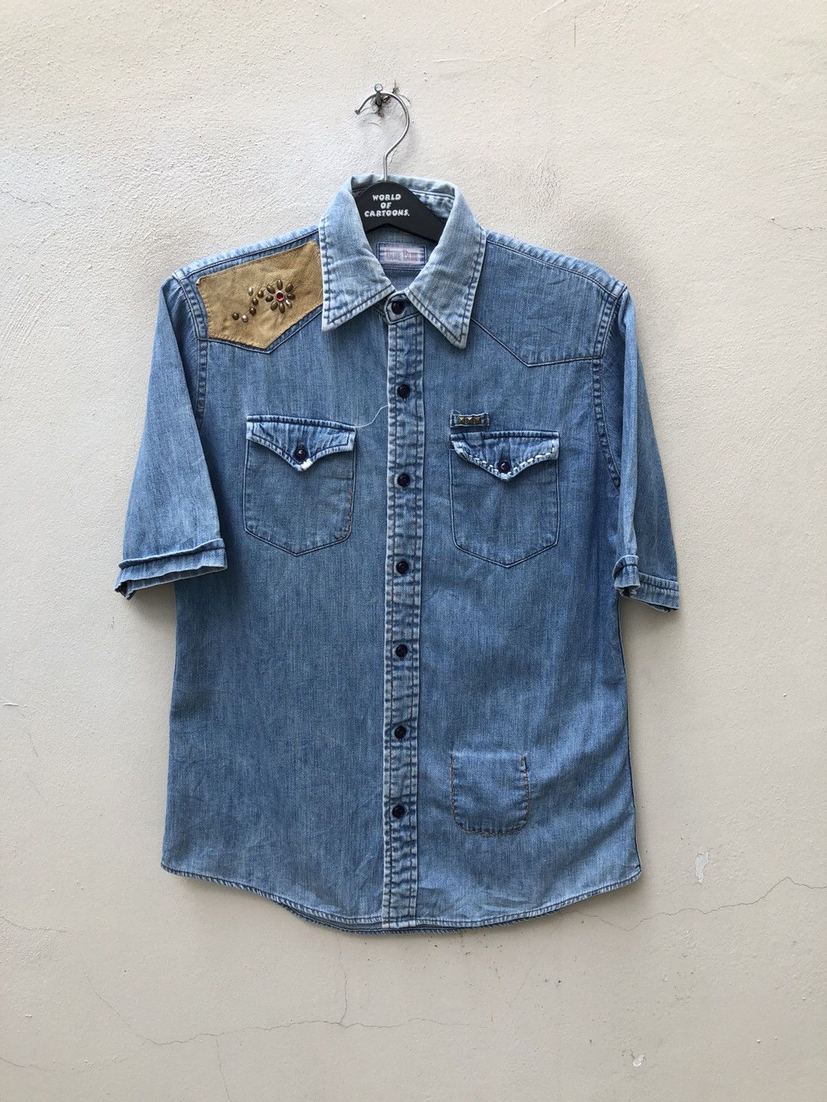 Blue Blue Japan Blue Blue Japan Faded Blue Sashiko Denim Western Shirt Size US M / EU 48-50 / 2 - 5 Thumbnail