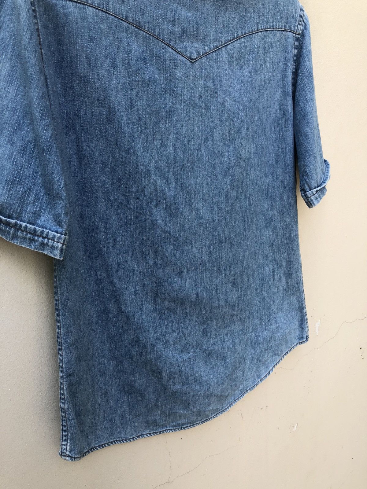 Blue Blue Japan Blue Blue Japan Faded Blue Sashiko Denim Western Shirt Size US M / EU 48-50 / 2 - 18 Thumbnail