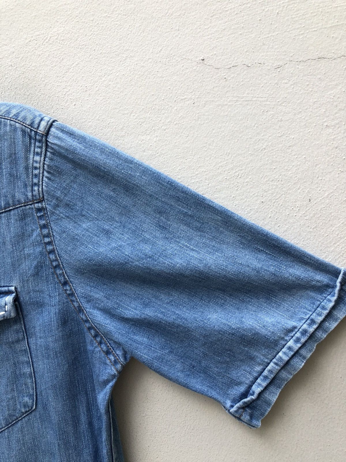 Blue Blue Japan Blue Blue Japan Faded Blue Sashiko Denim Western Shirt Size US M / EU 48-50 / 2 - 12 Thumbnail