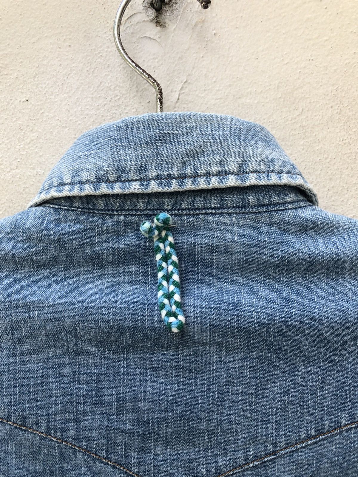 Blue Blue Japan Blue Blue Japan Faded Blue Sashiko Denim Western Shirt Size US M / EU 48-50 / 2 - 15 Thumbnail