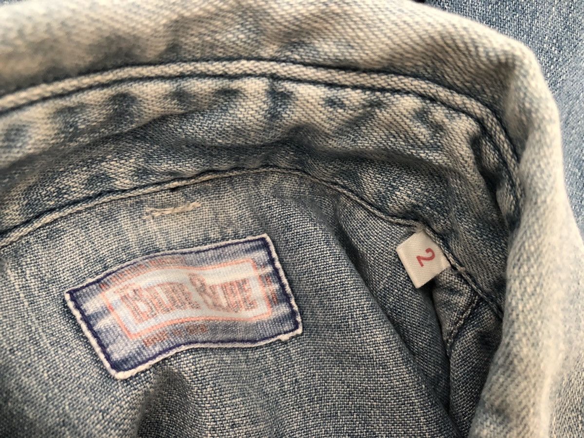 Blue Blue Japan Blue Blue Japan Faded Blue Sashiko Denim Western Shirt Size US M / EU 48-50 / 2 - 20 Thumbnail