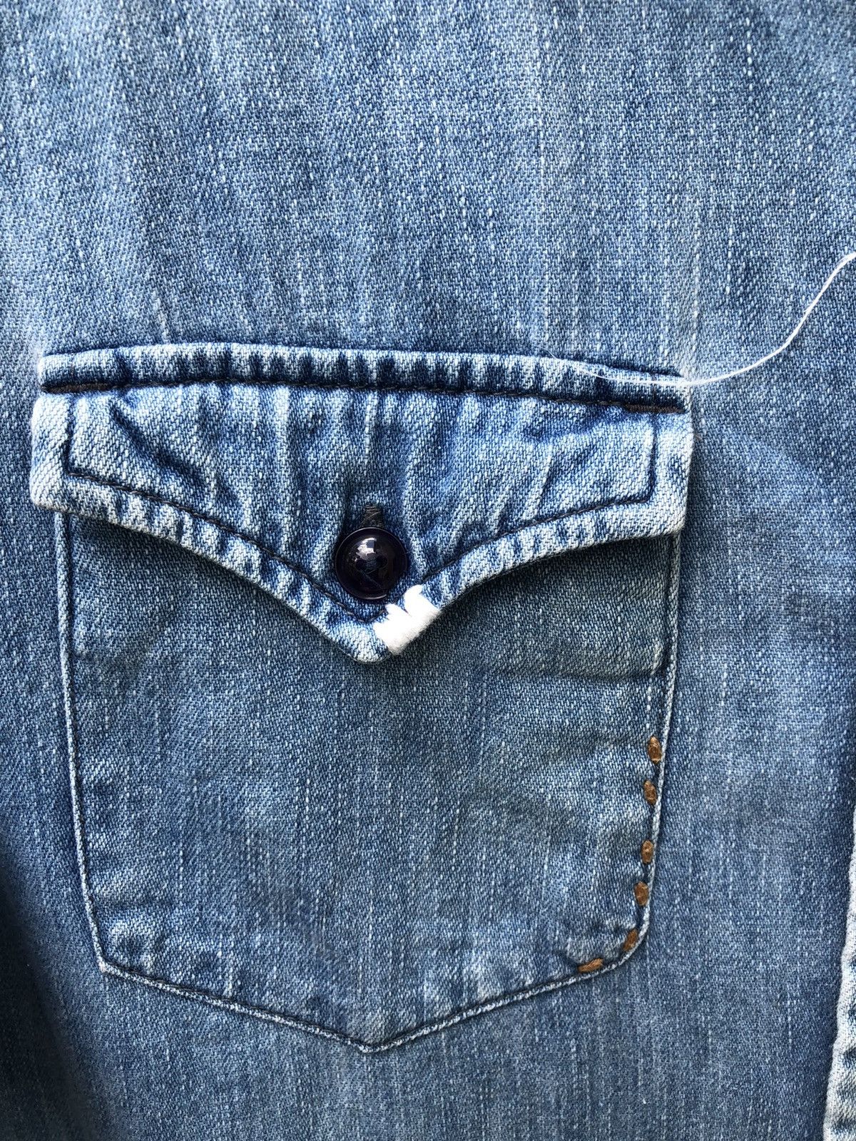 Blue Blue Japan Blue Blue Japan Faded Blue Sashiko Denim Western Shirt Size US M / EU 48-50 / 2 - 10 Thumbnail