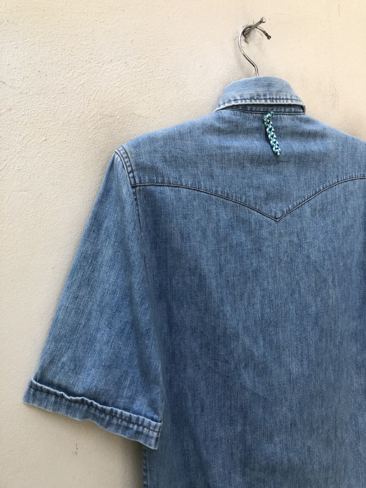 Blue Blue Japan Blue Blue Japan Faded Blue Sashiko Denim Western Shirt Size US M / EU 48-50 / 2 - 17 Thumbnail